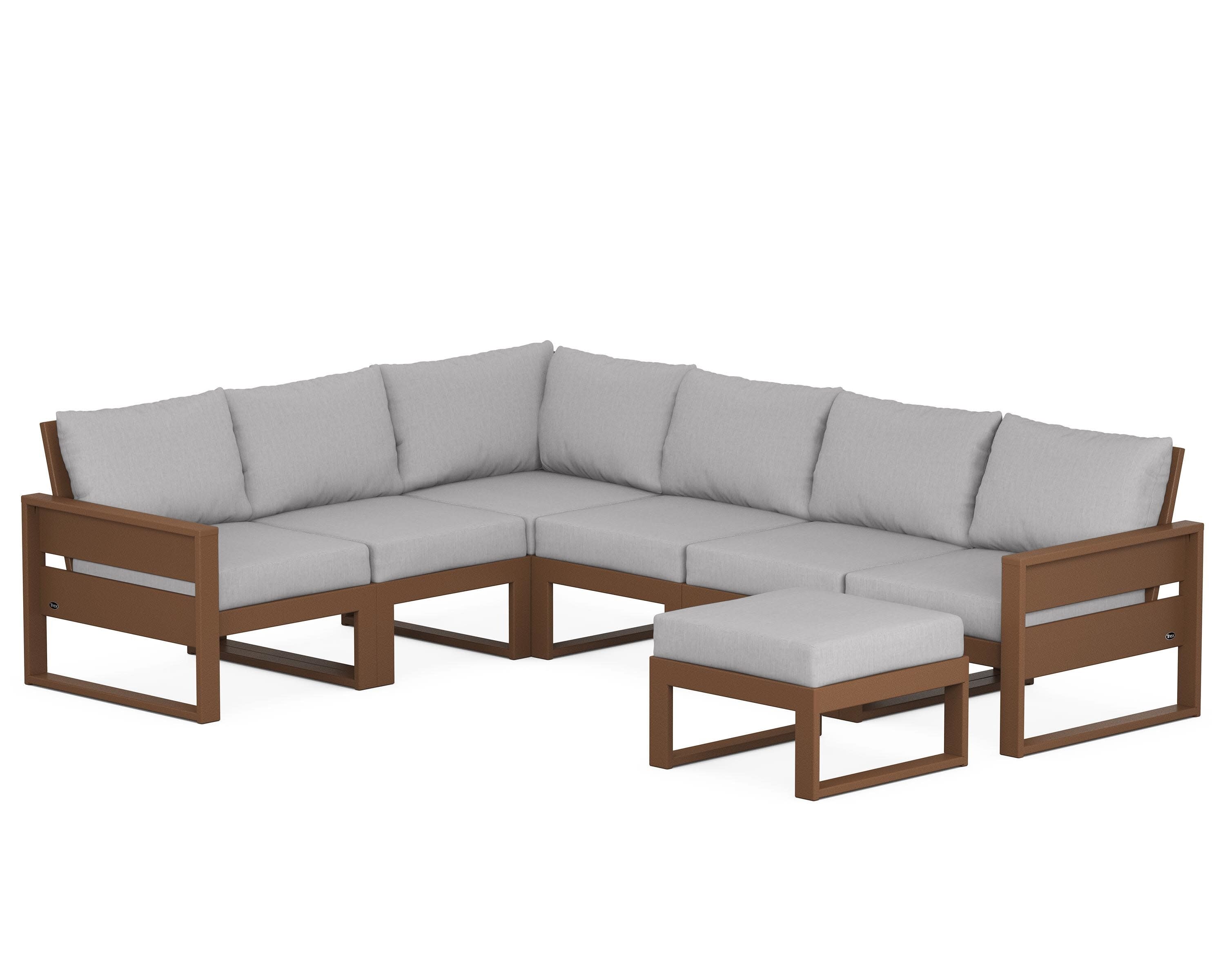 Eastport 6-Piece Sectional with Ottoman in Tree House / Granite
