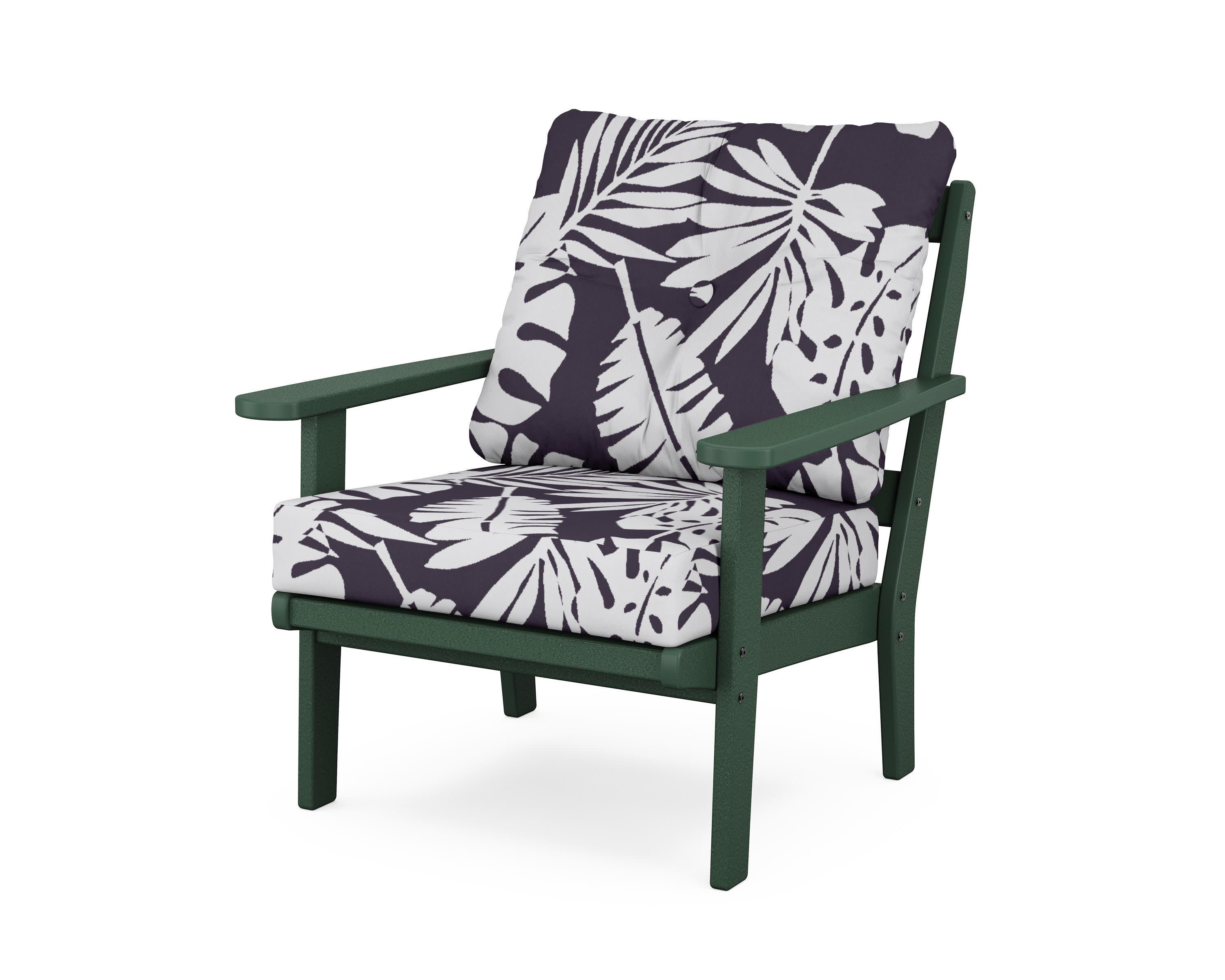 Cape Cod Deep Seating Chair in Rainforest Canopy / Leaf Navy
