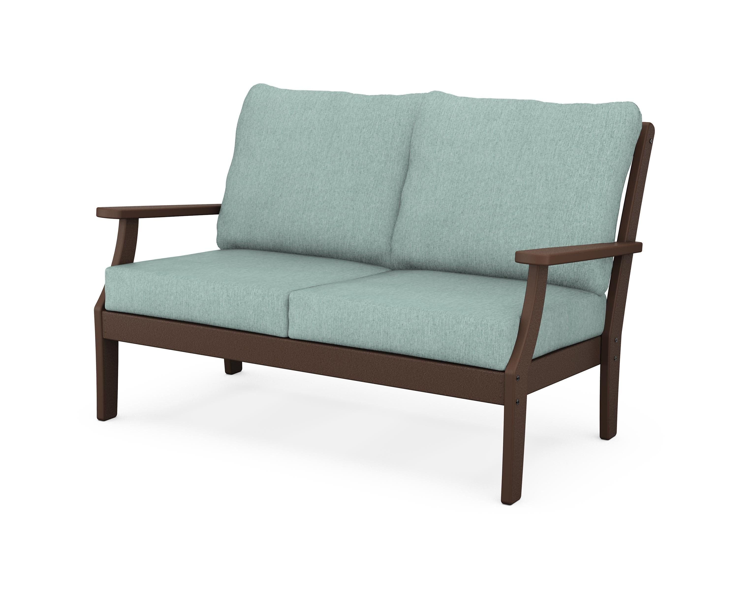 Yacht Club Deep Seating Loveseat in Vintage Lantern / Glacier Spa