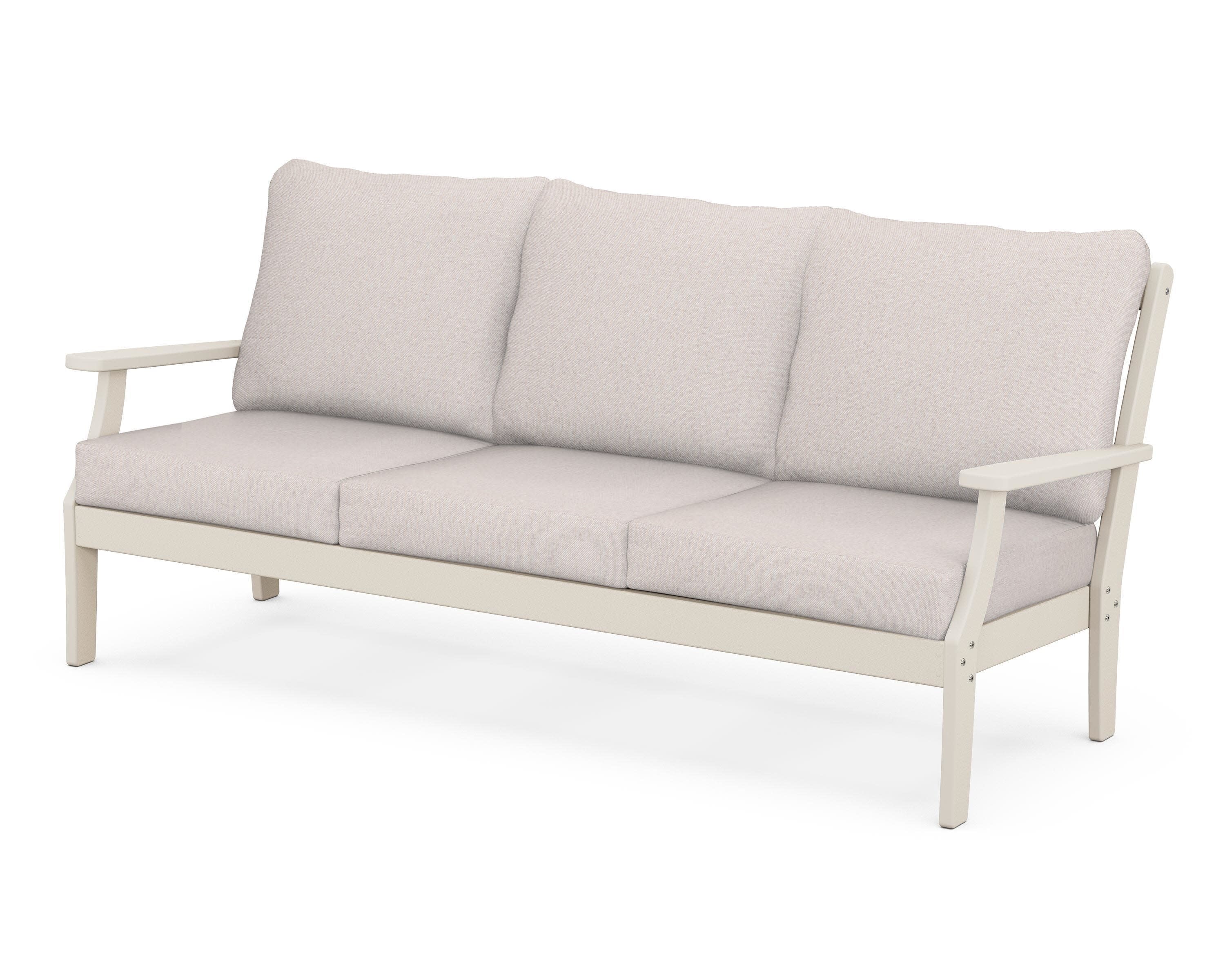 Yacht Club Deep Seating Sofa in Sand Castle / Dune Burlap