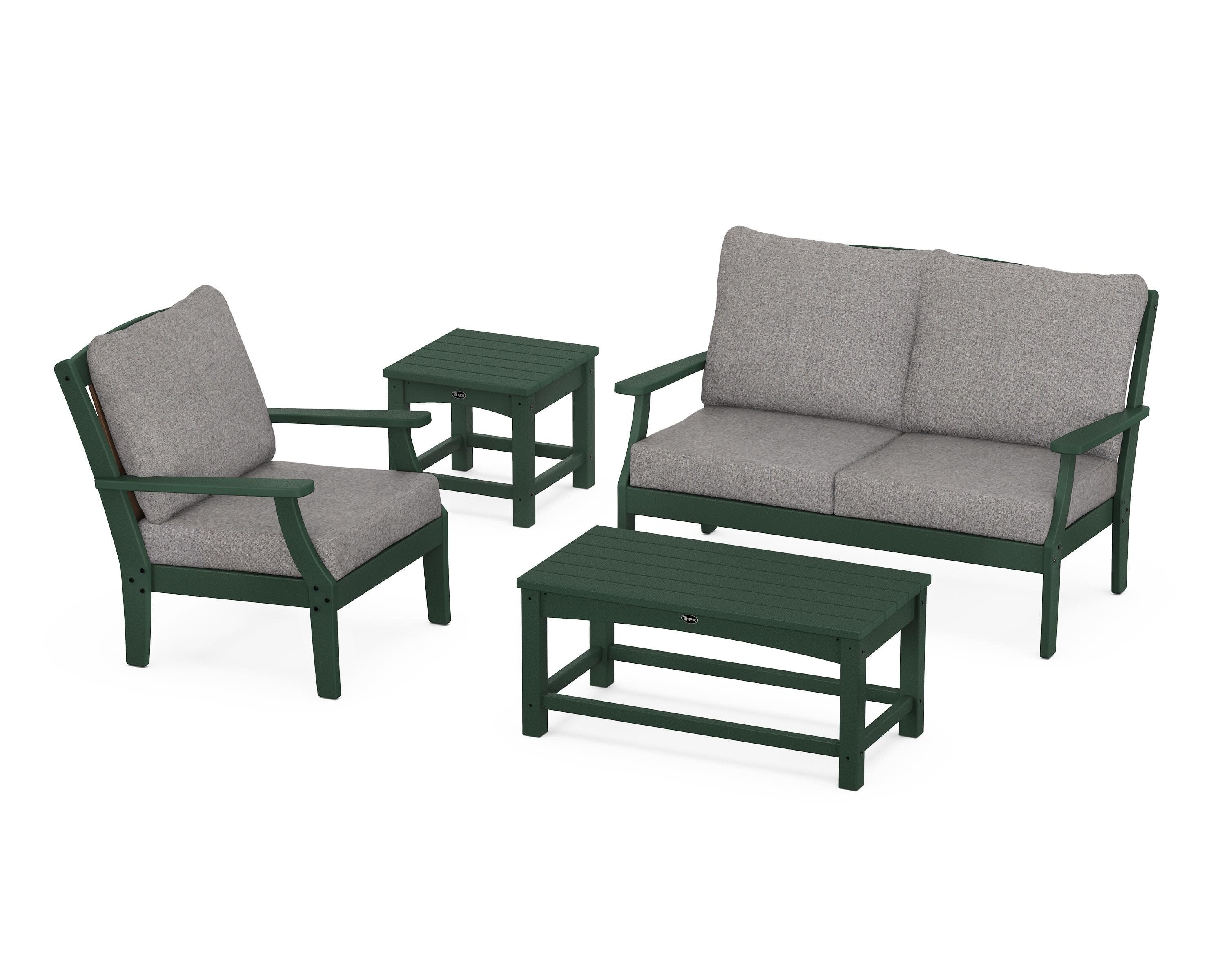 Yacht Club 4-Piece Deep Seating Set in Rainforest Canopy / Grey Mist