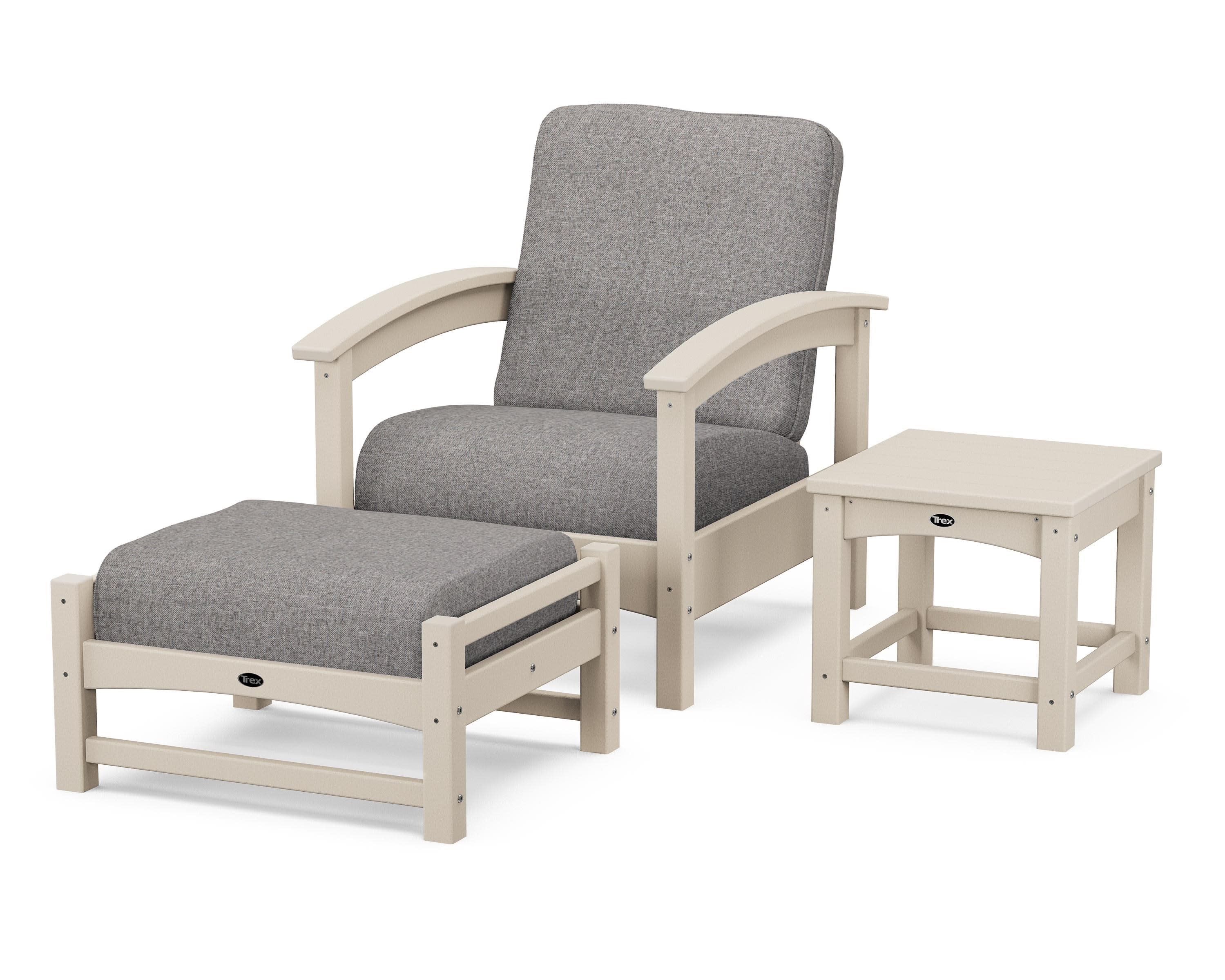 Rockport 3-Piece Deep Seating Set in Sand Castle / Grey Mist