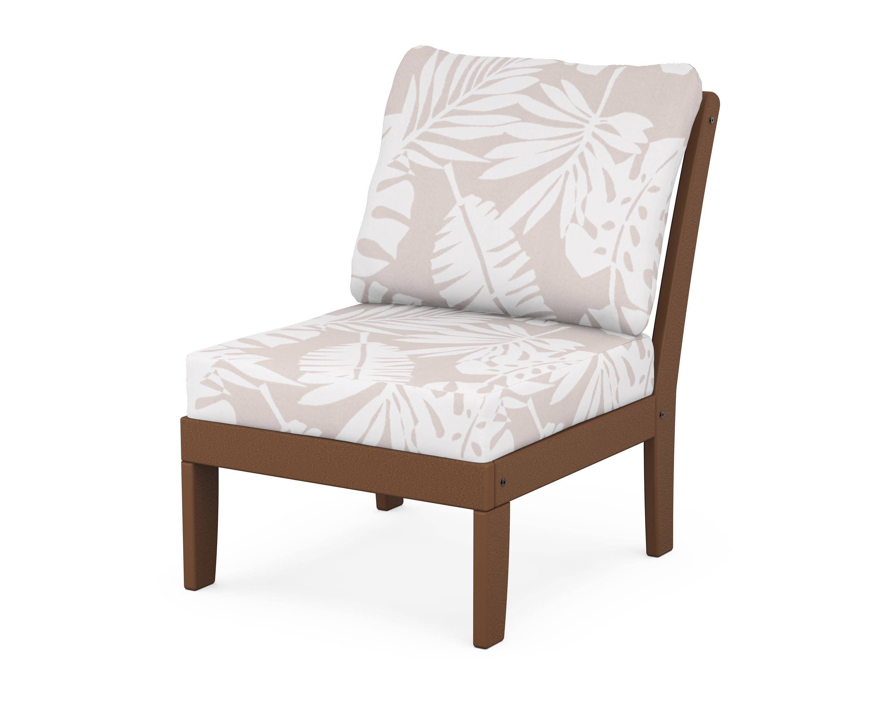 Yacht Club Modular Armless Chair in Tree House / Leaf Dune Burlap