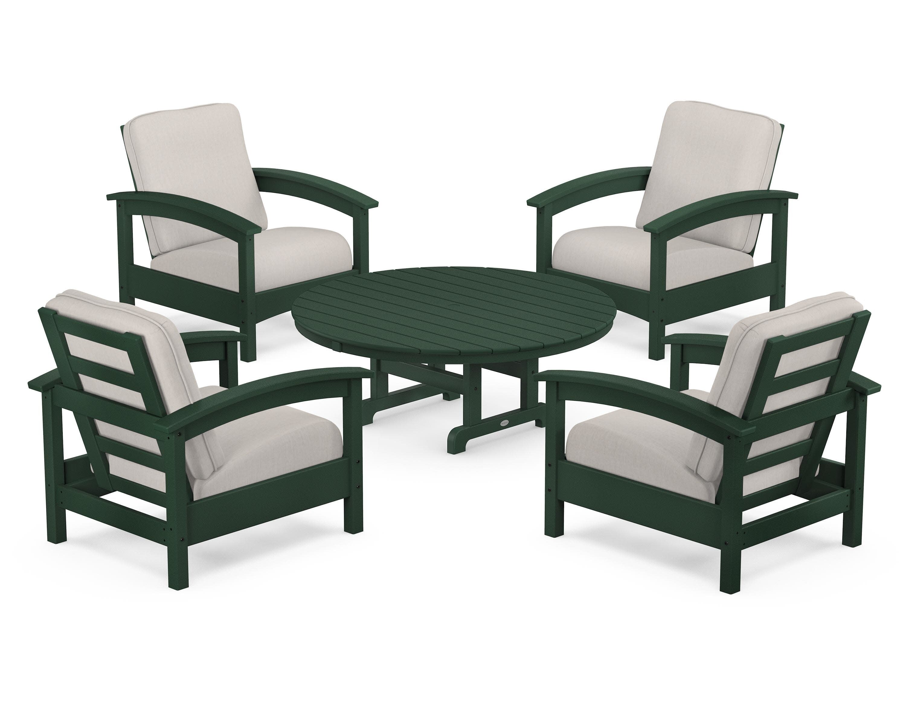 Rockport 5-Piece Deep Seating Set in Rainforest Canopy / Cast Ash