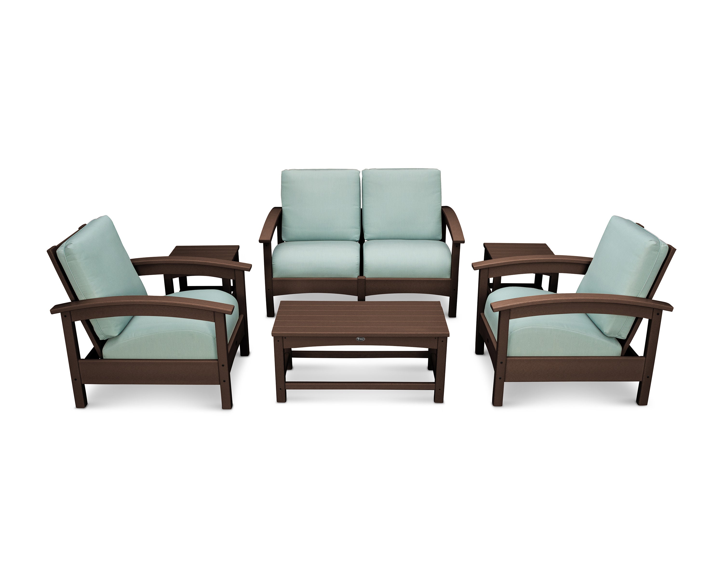 Rockport Club 6-Piece Deep Seating Conversation Set in Vintage Lantern / Spa