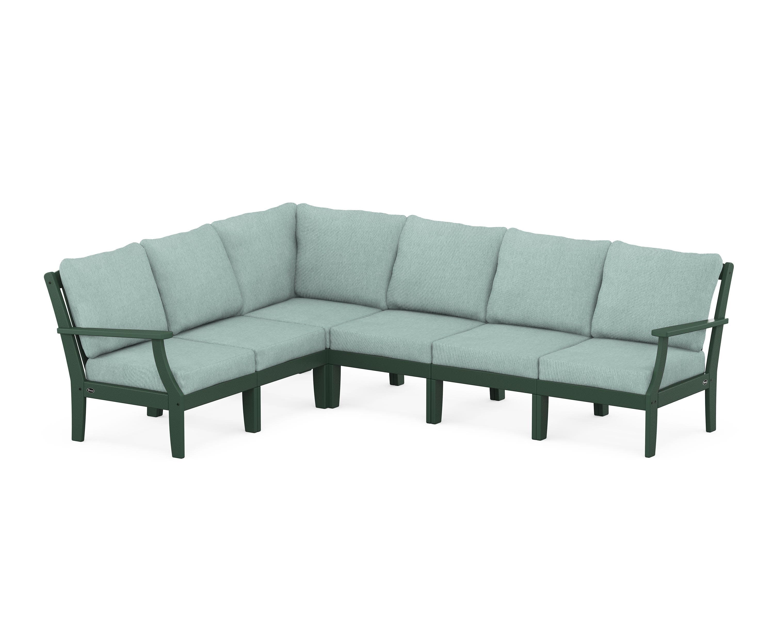 Yacht Club Modular 6-Piece Deep Seating Set in Rainforest Canopy / Glacier Spa