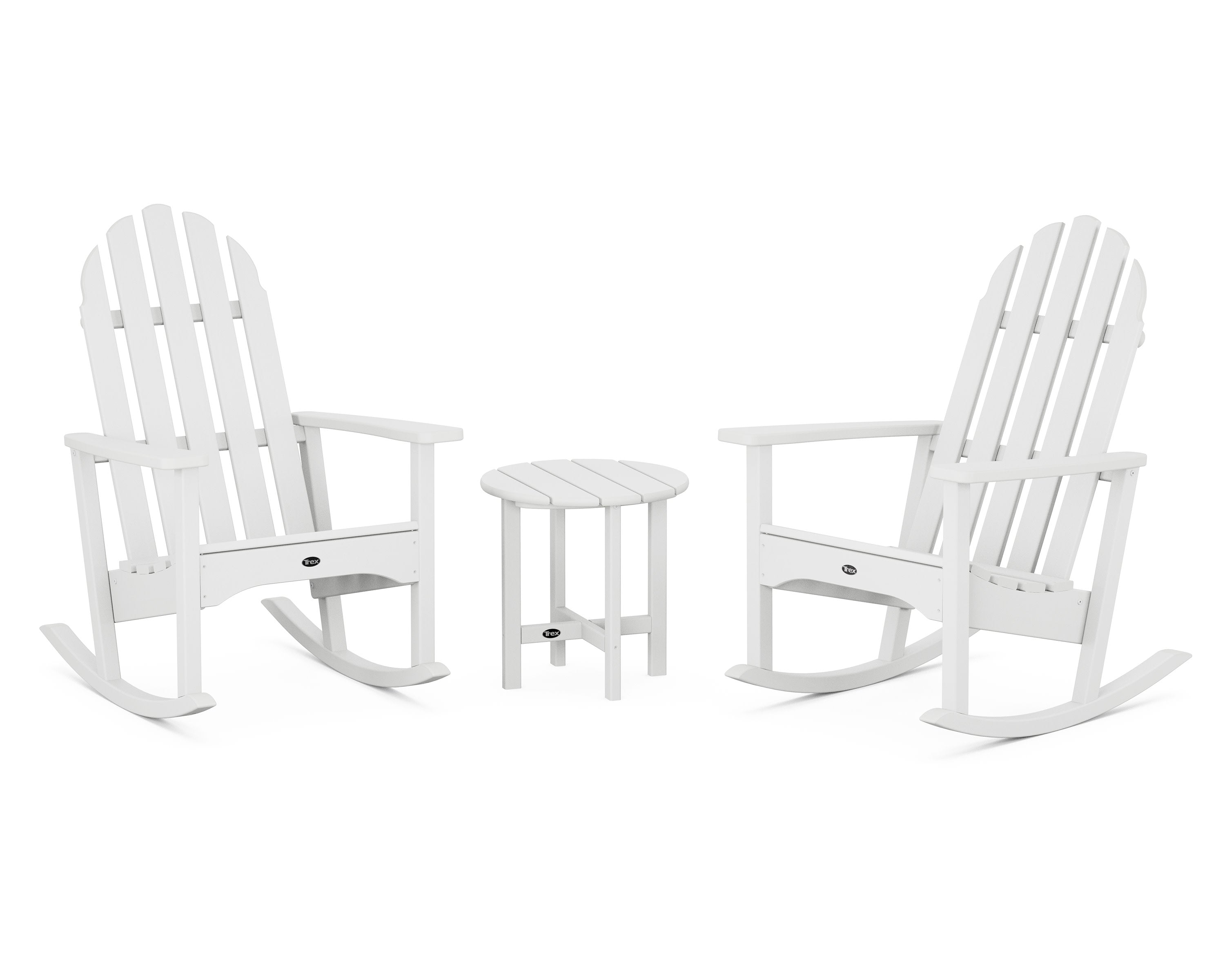 Cape Cod 3-Piece Adirondack Rocker Set in Classic White