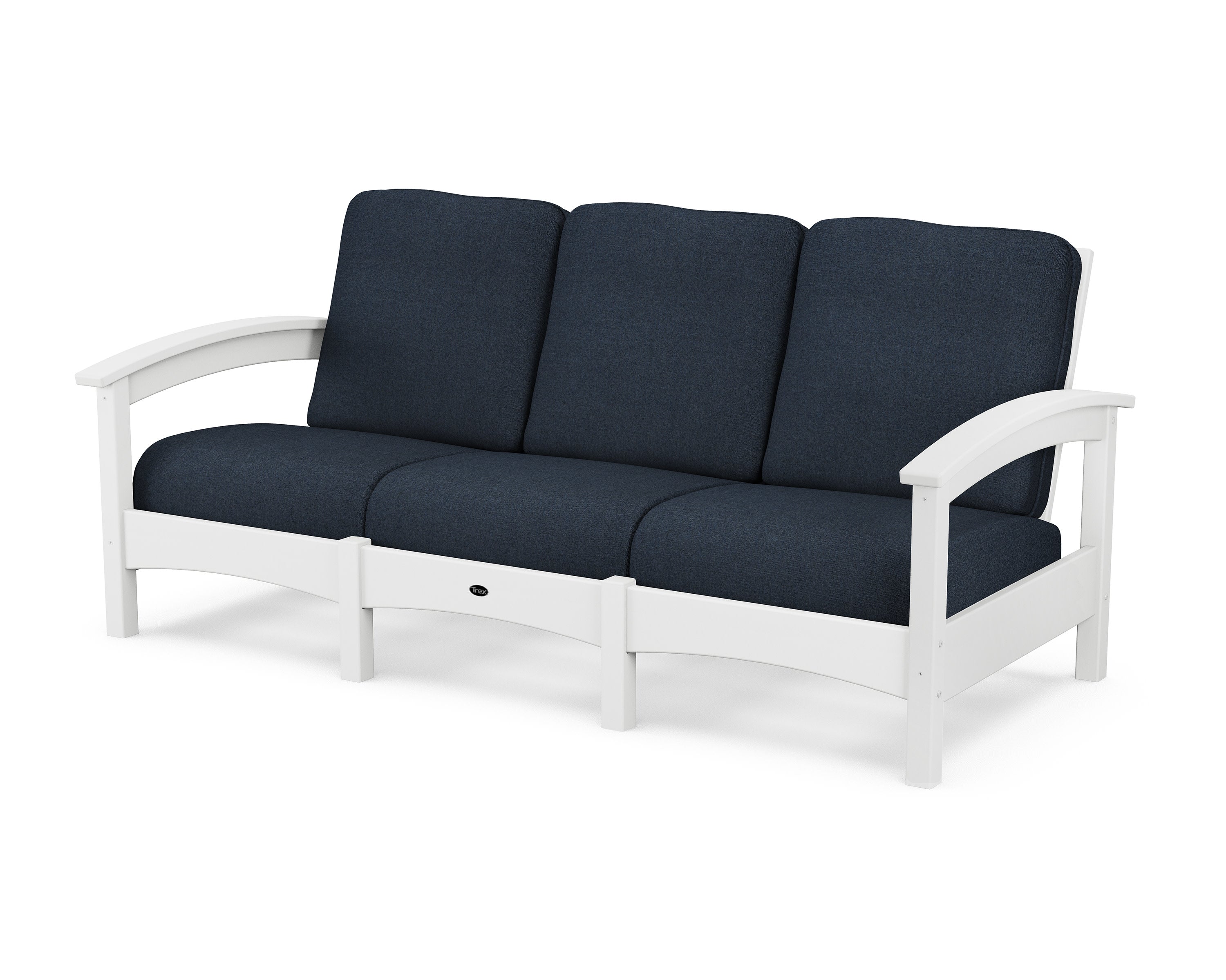 Rockport Club Sofa in Classic White / Marine Indigo