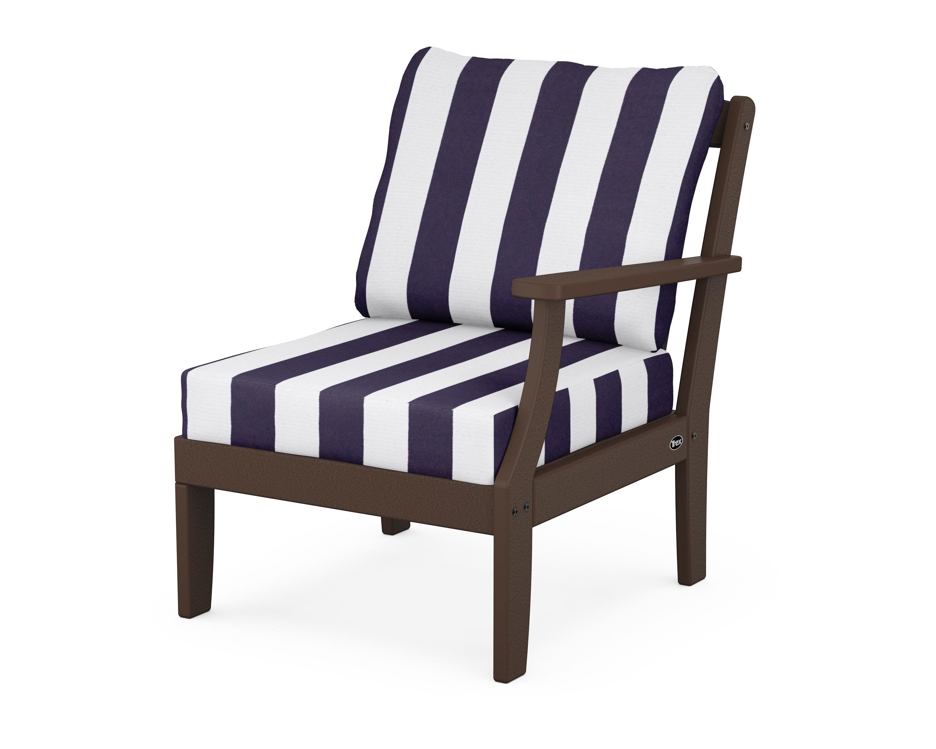 Yacht Club Modular Right Arm Chair in Vintage Lantern / Cabana Stripe Navy