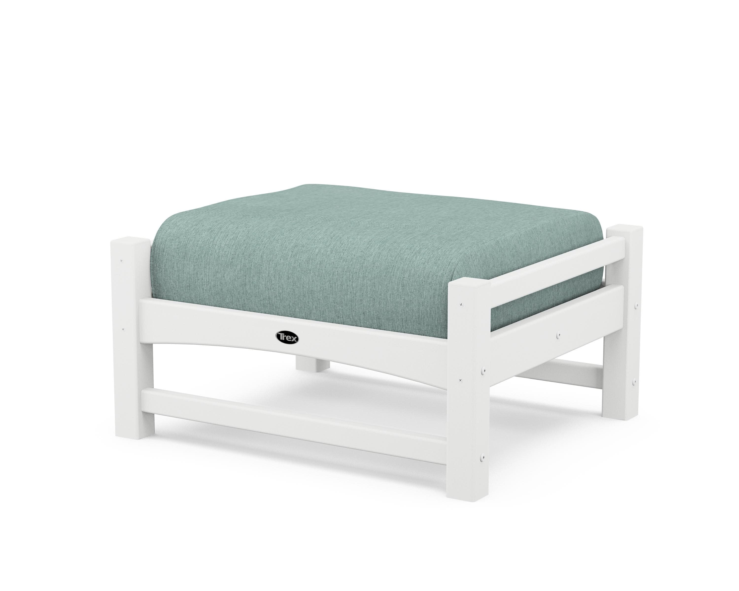 Rockport Club Ottoman in Classic White / Glacier Spa
