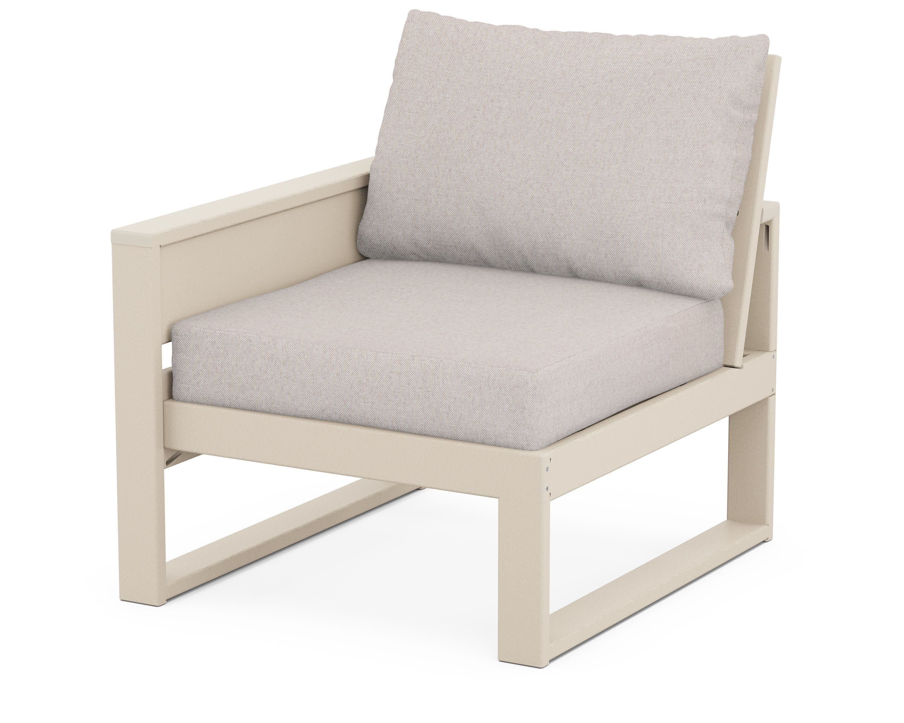 Eastport Modular Left Arm Chair in Sand Castle / Dune Burlap
