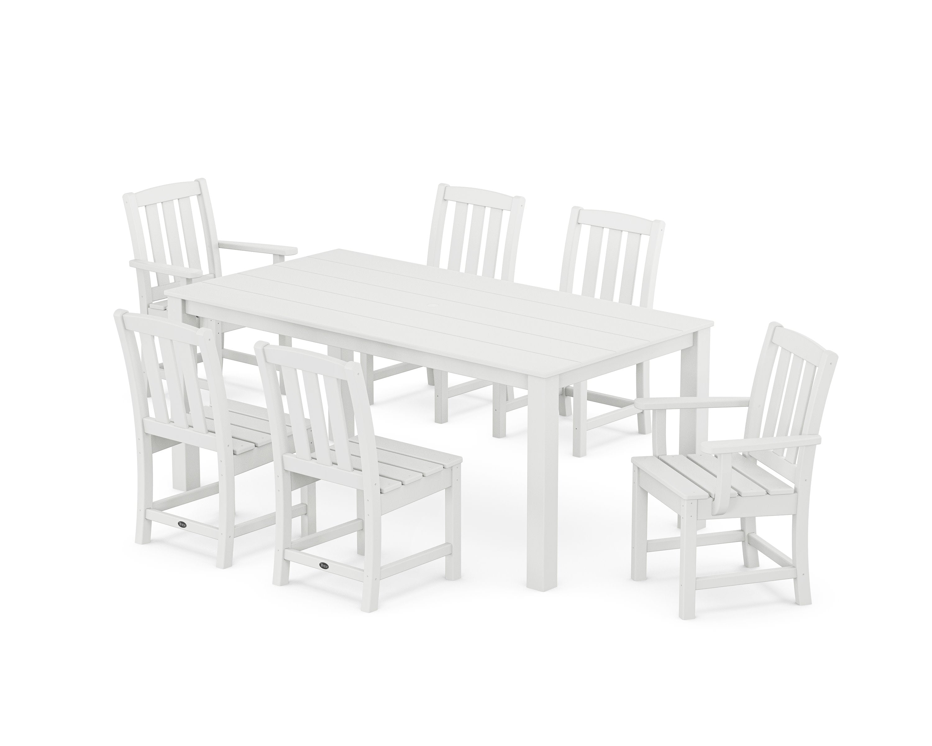 Cape Cod 7-Piece Parsons Dining Set in Classic White