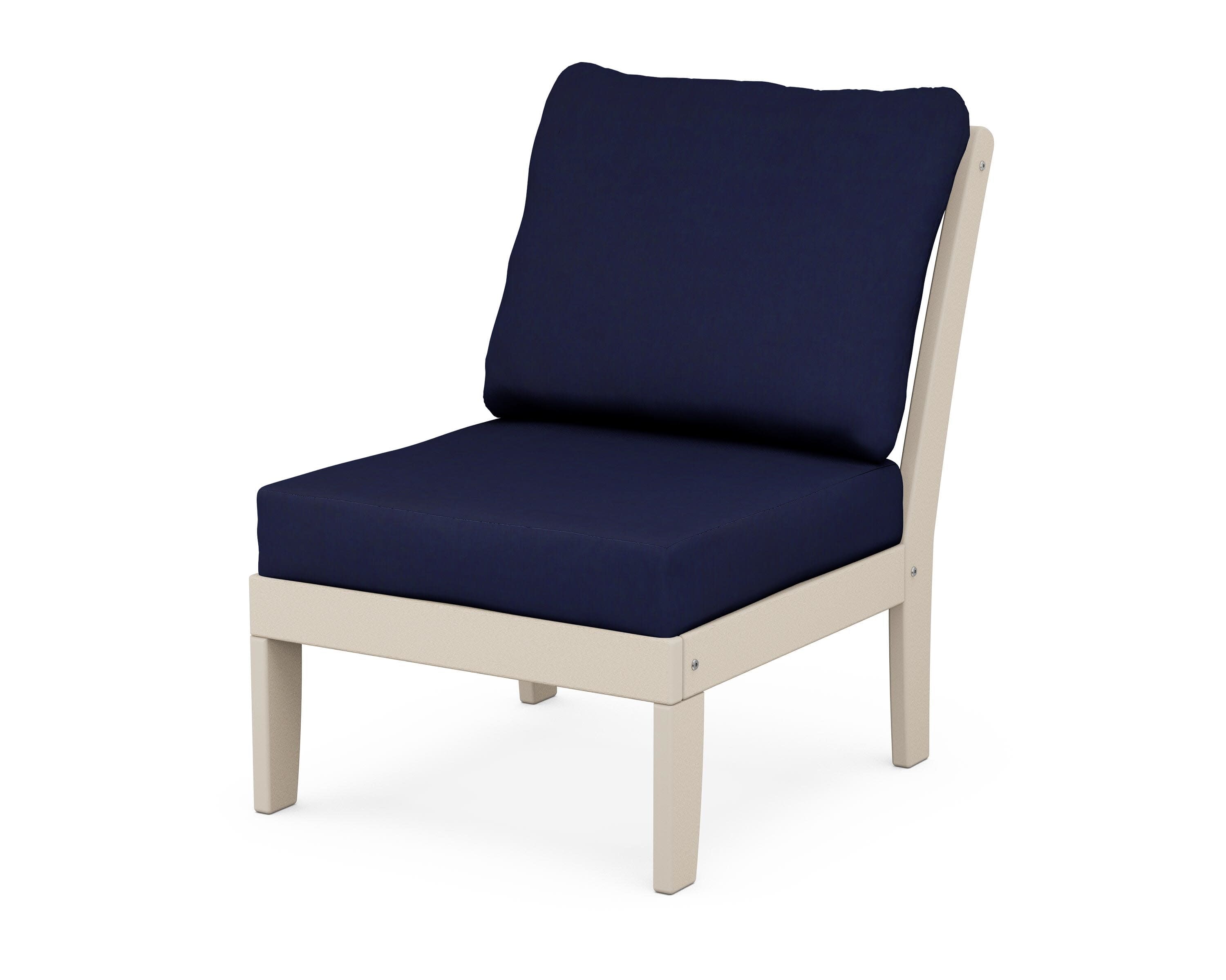Yacht Club Modular Armless Chair in Sand Castle / Navy