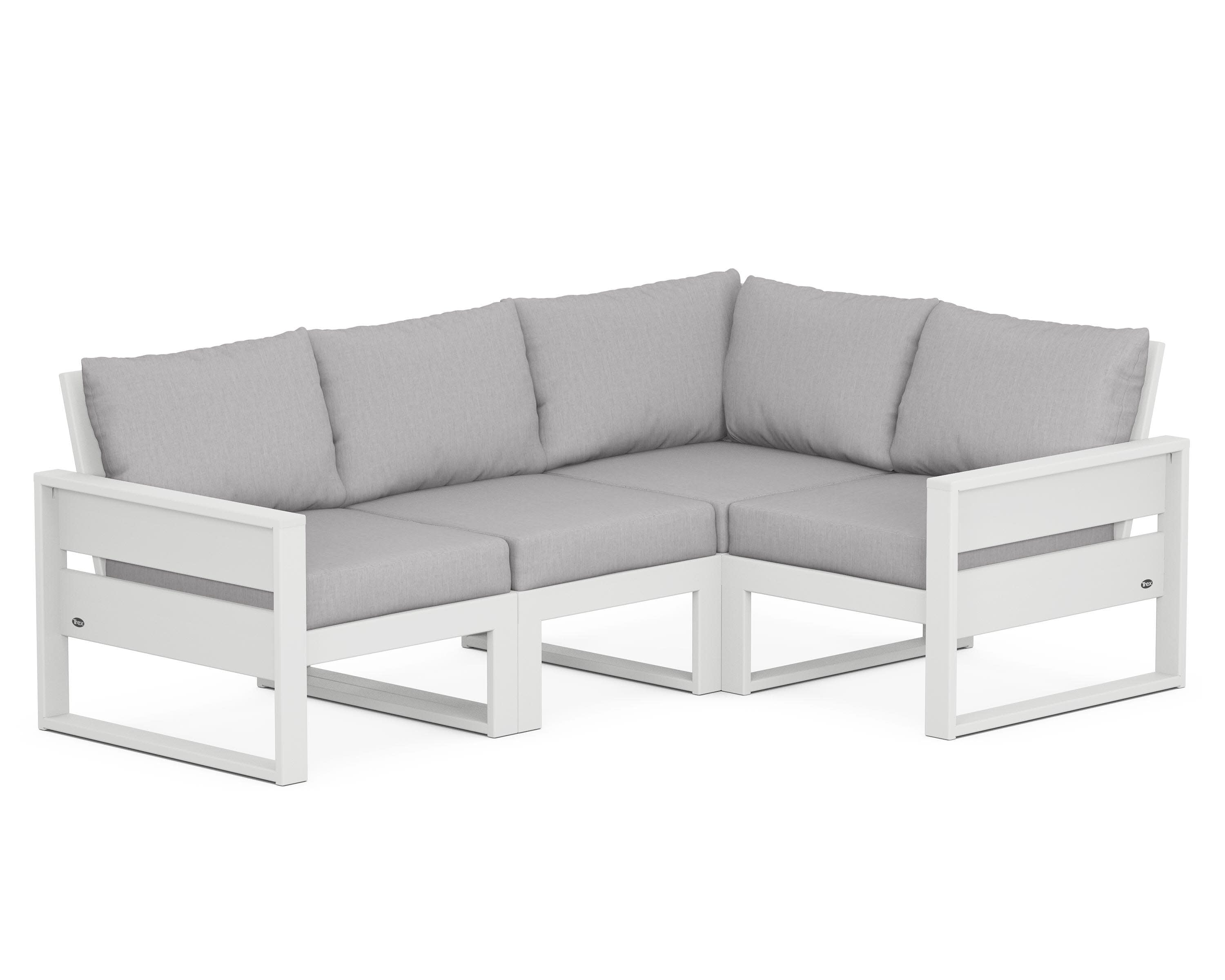 Eastport 4- Piece Sectional in Classic White / Granite