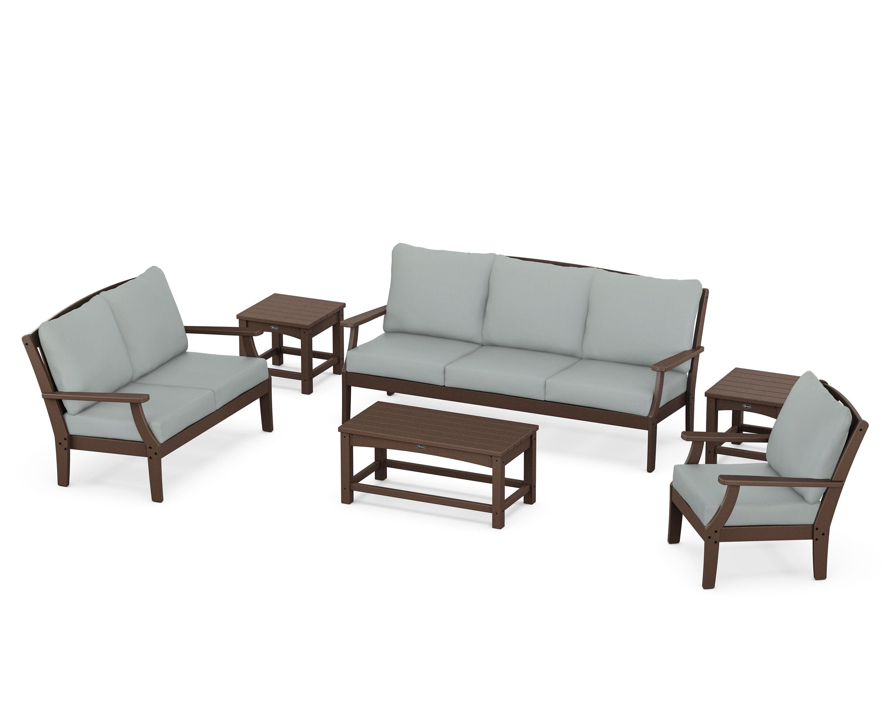 Yacht Club 6-Piece Deep Seating Set in Vintage Lantern / Spa