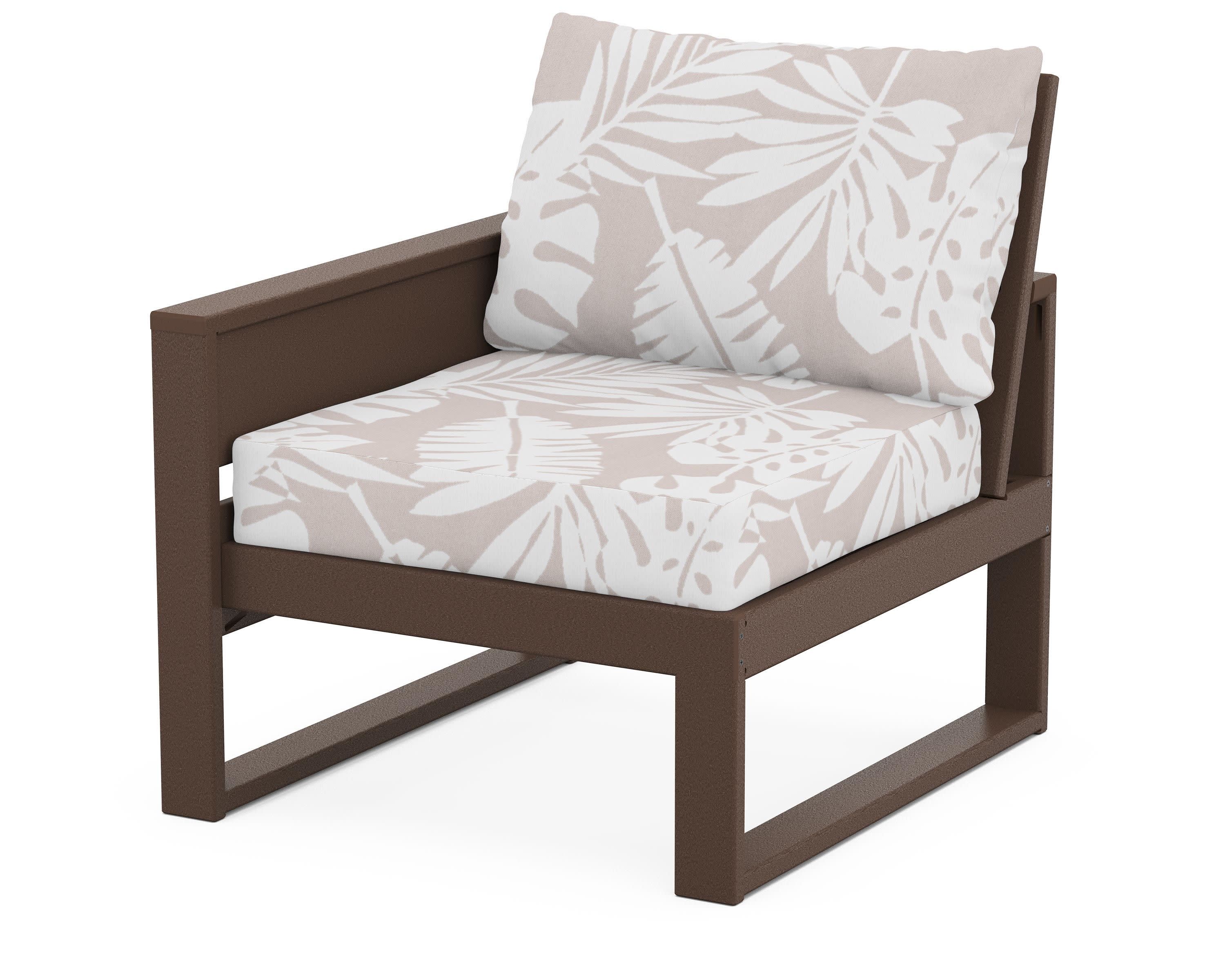 Eastport Modular Left Arm Chair in Vintage Lantern / Leaf Dune Burlap