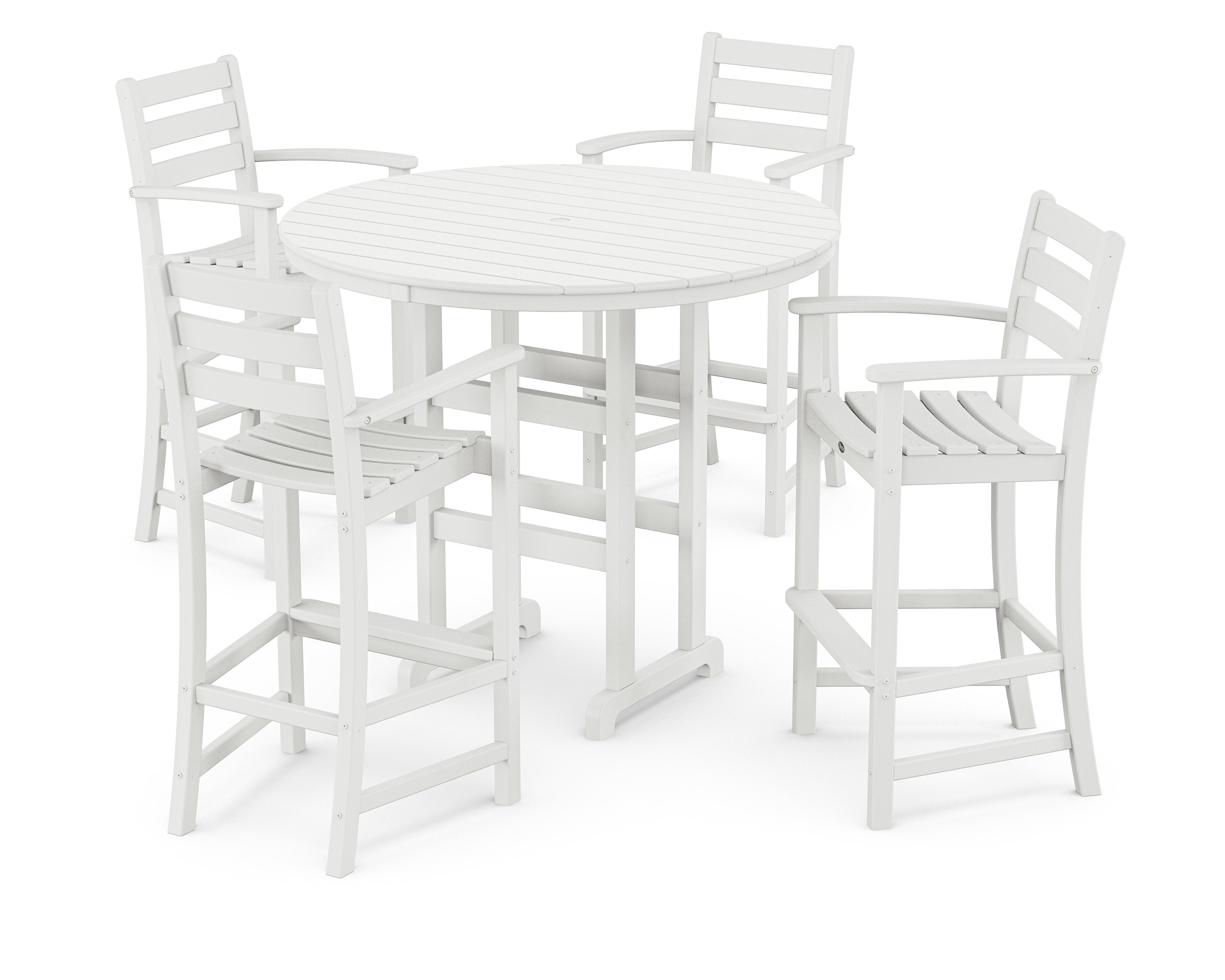 Monterey Bay 5-Piece Round Bar Set in Classic White