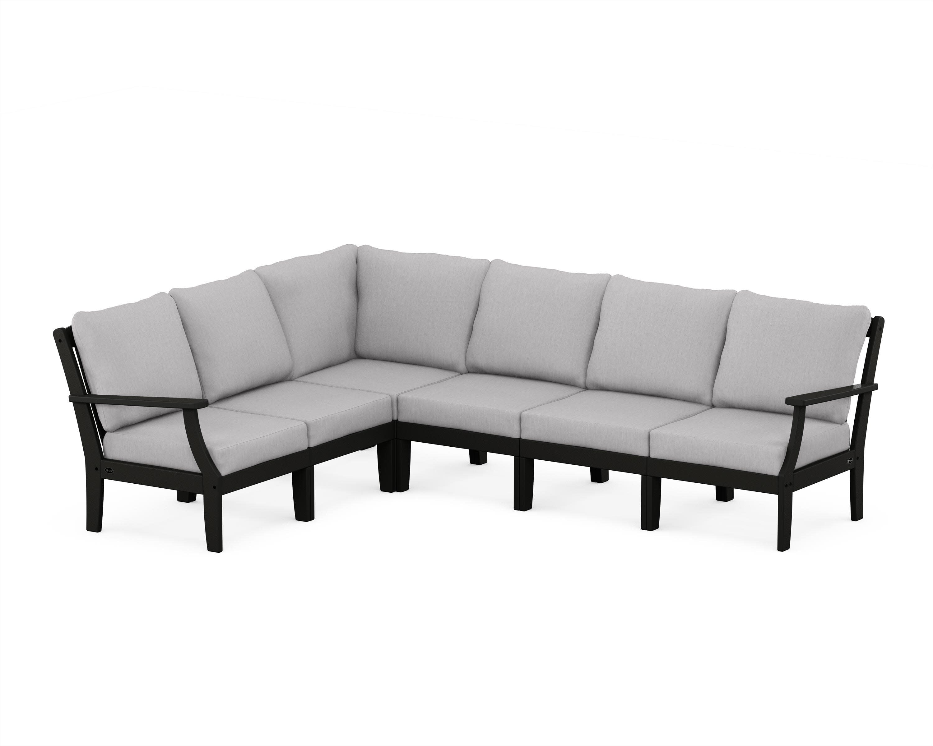 Yacht Club Modular 6-Piece Deep Seating Set in Charcoal Black / Granite