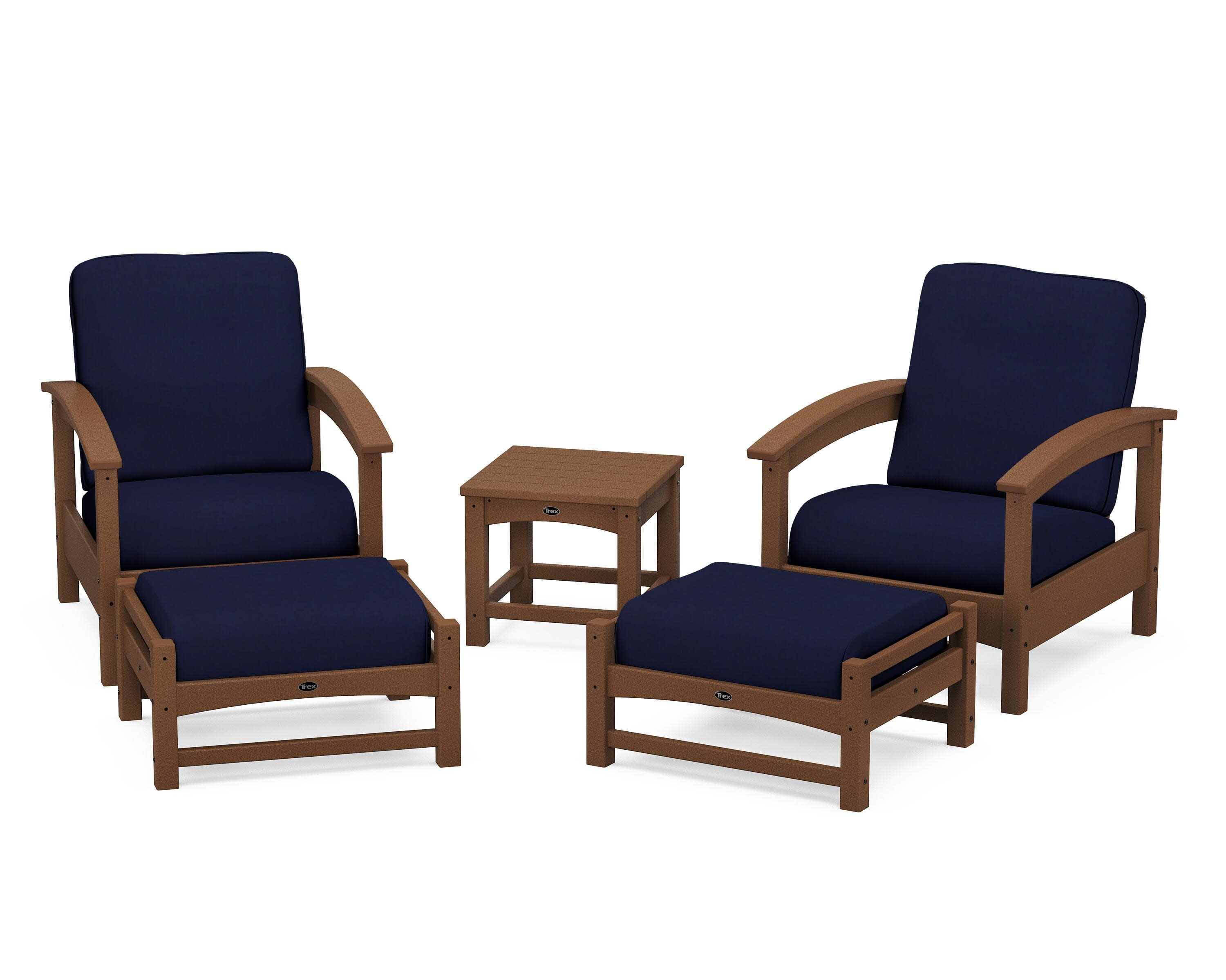 Rockport 5-Piece Deep Seating Set in Tree House / Navy
