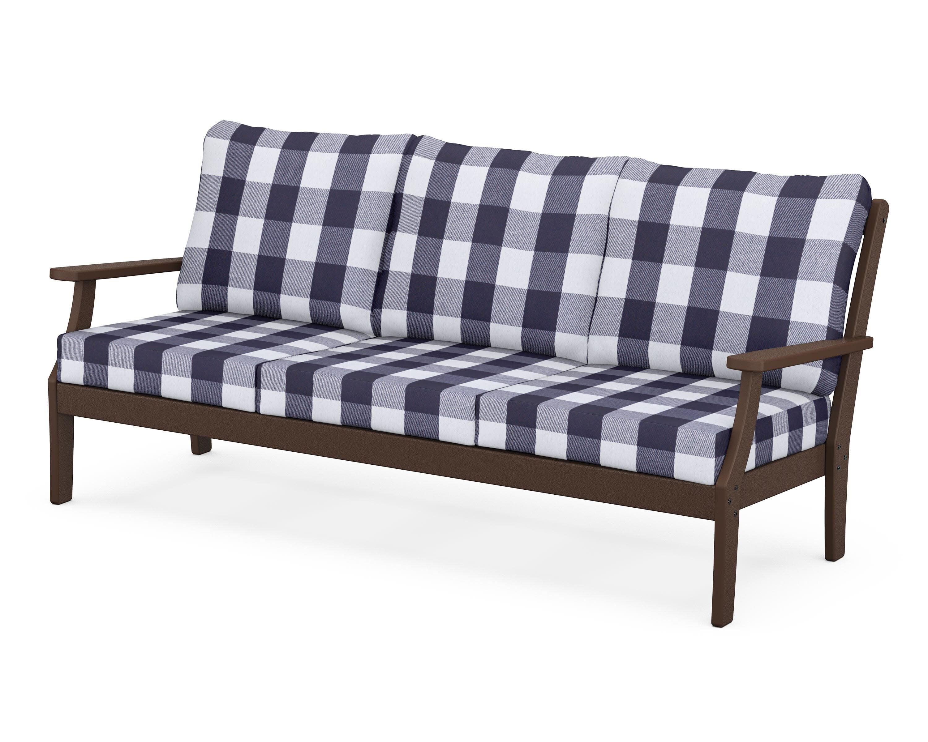Yacht Club Deep Seating Sofa in Vintage Lantern / Buffalo Plaid Navy
