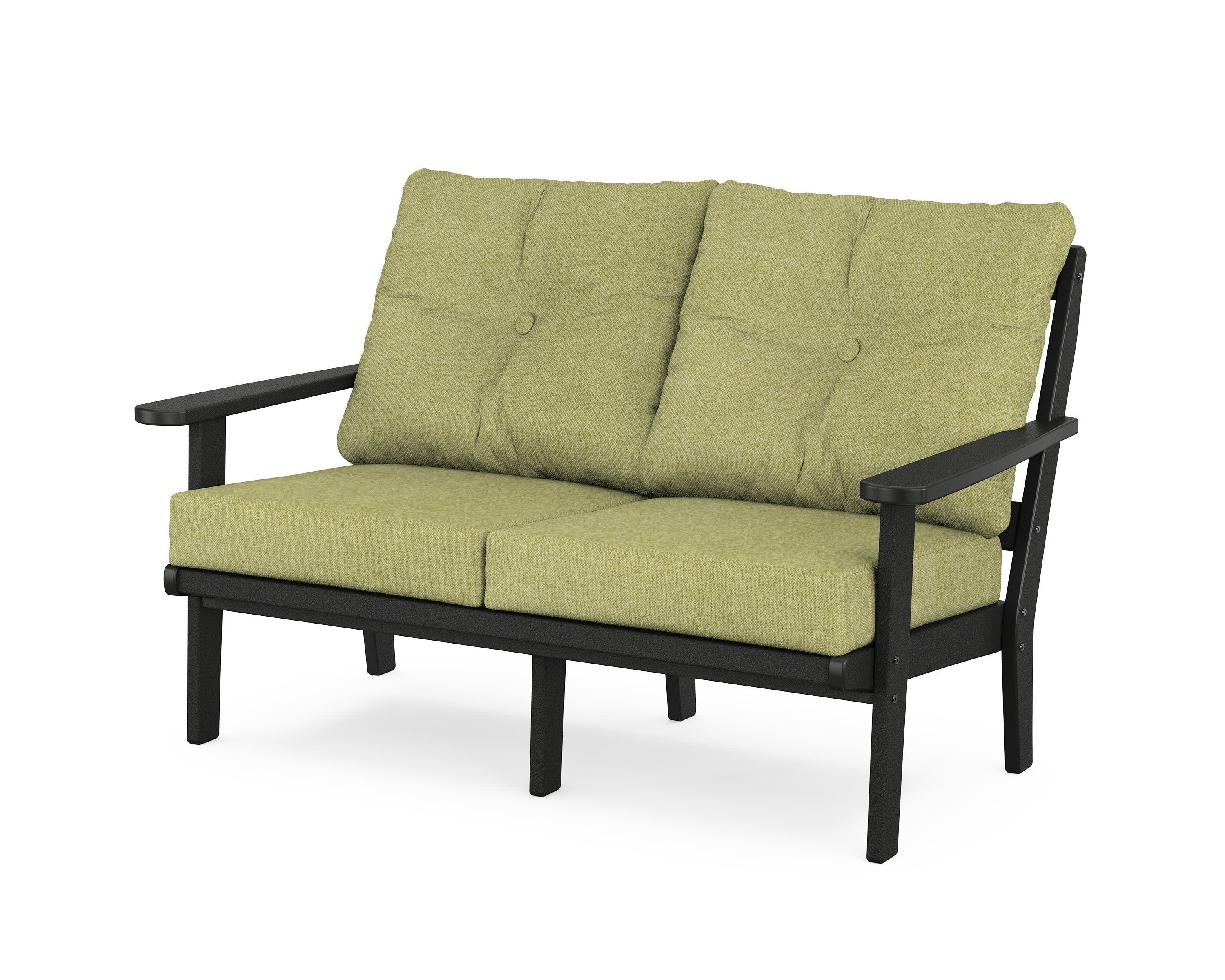 Cape Cod Deep Seating Loveseat in Charcoal Black / Chartreuse Boucle