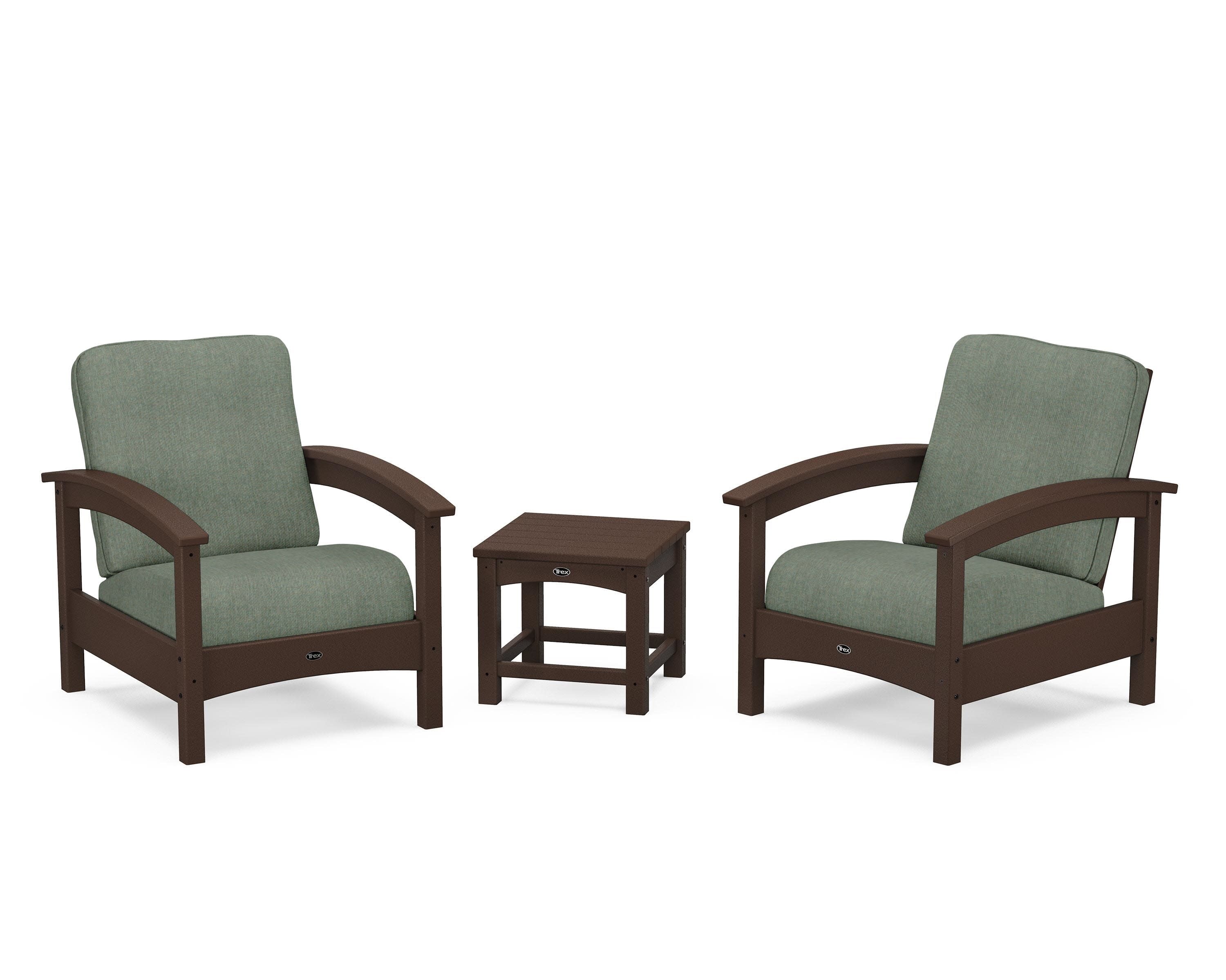Rockport Club 3-Piece Deep Seating Conversation Set in Vintage Lantern / Cast Sage