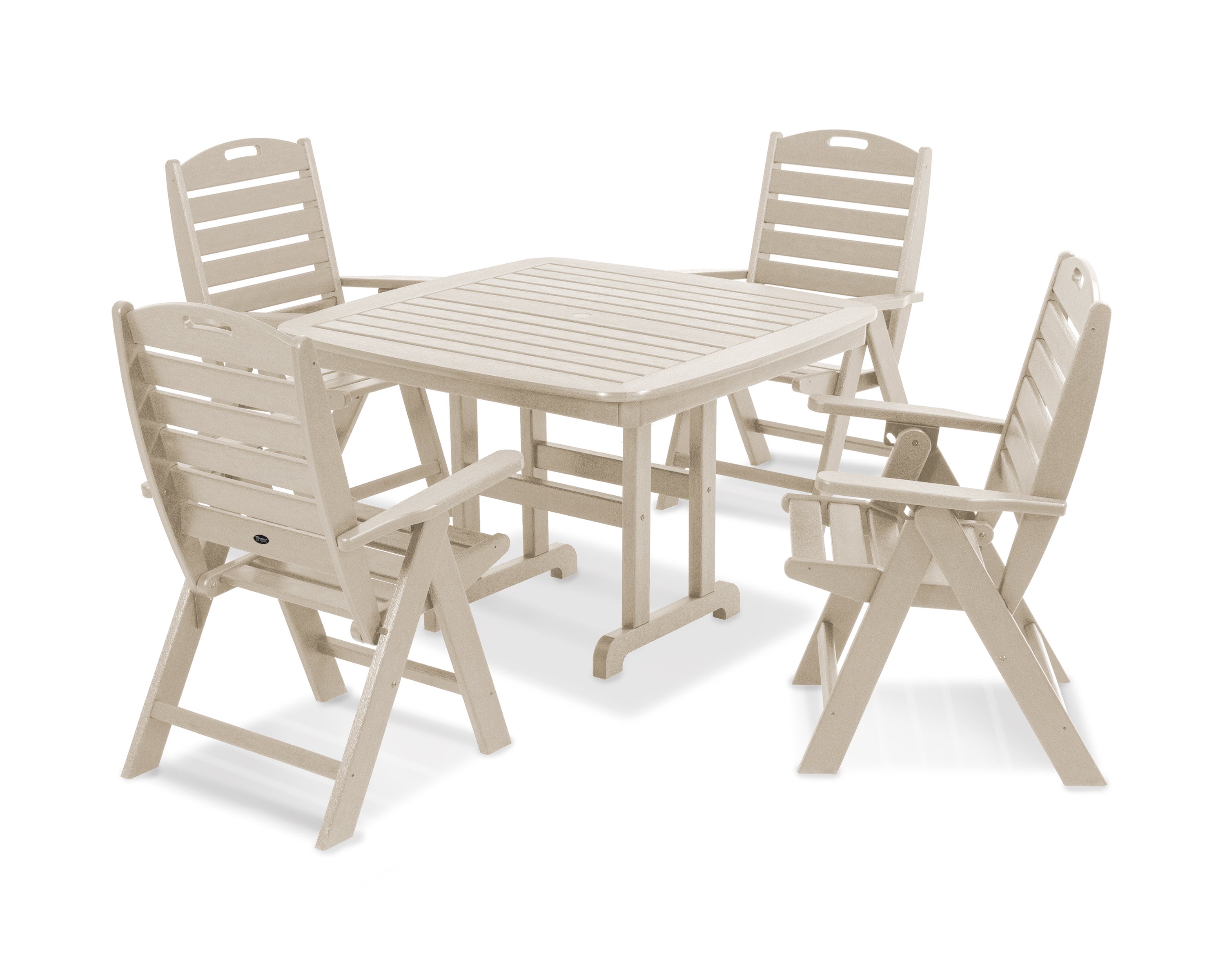 Yacht Club Highback 5-Piece Dining Set in Sand Castle
