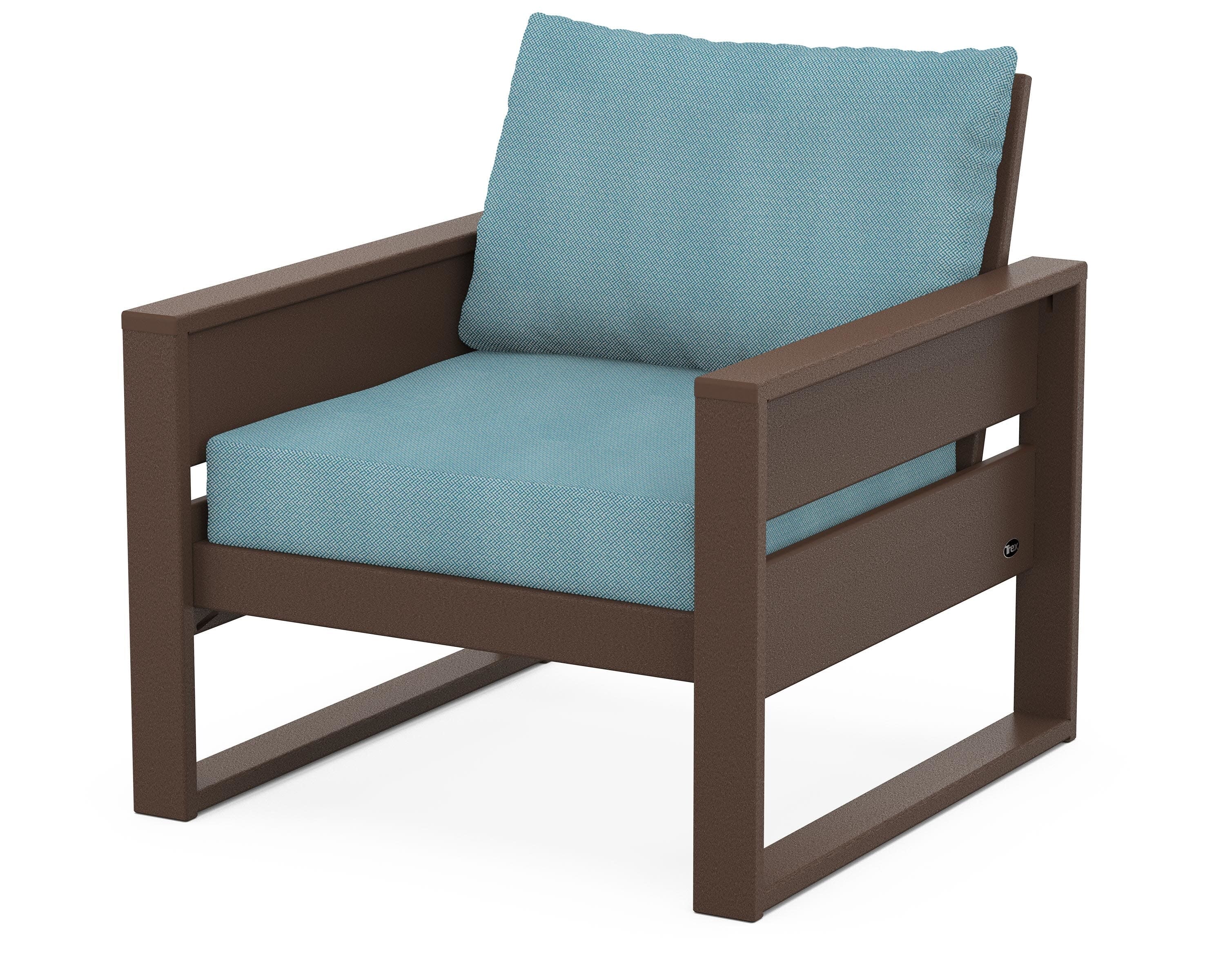 Eastport Club Chair in Vintage Lantern / Lattice Sky Blue