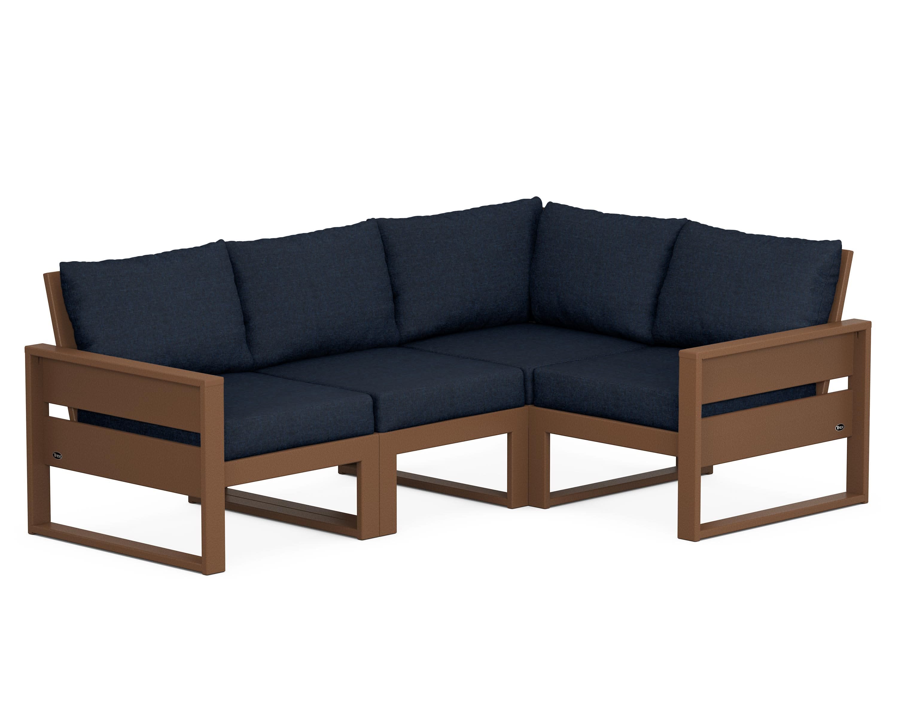 Eastport 4- Piece Sectional in Tree House / Marine Indigo