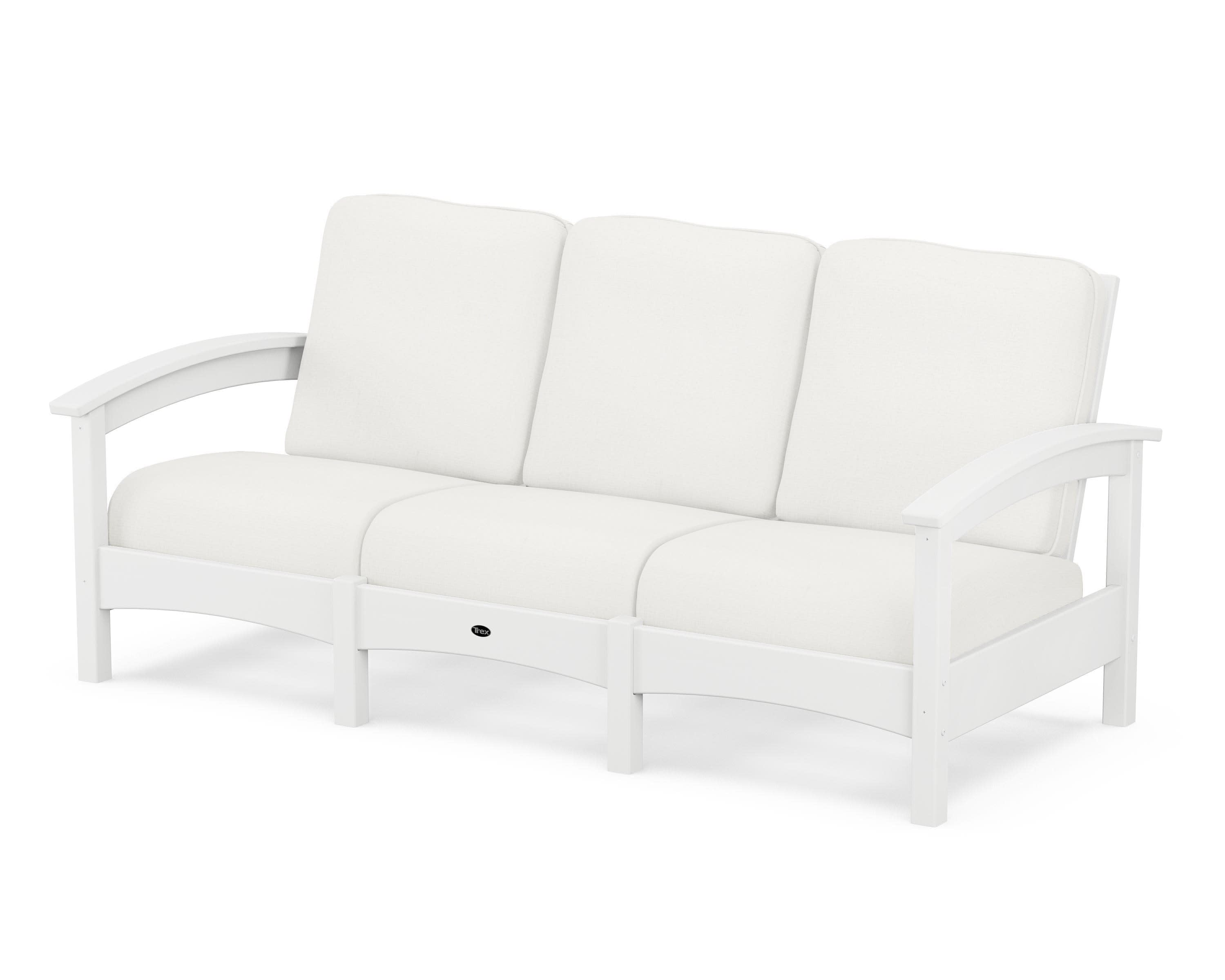 Rockport Club Sofa in Classic White / Natural Linen