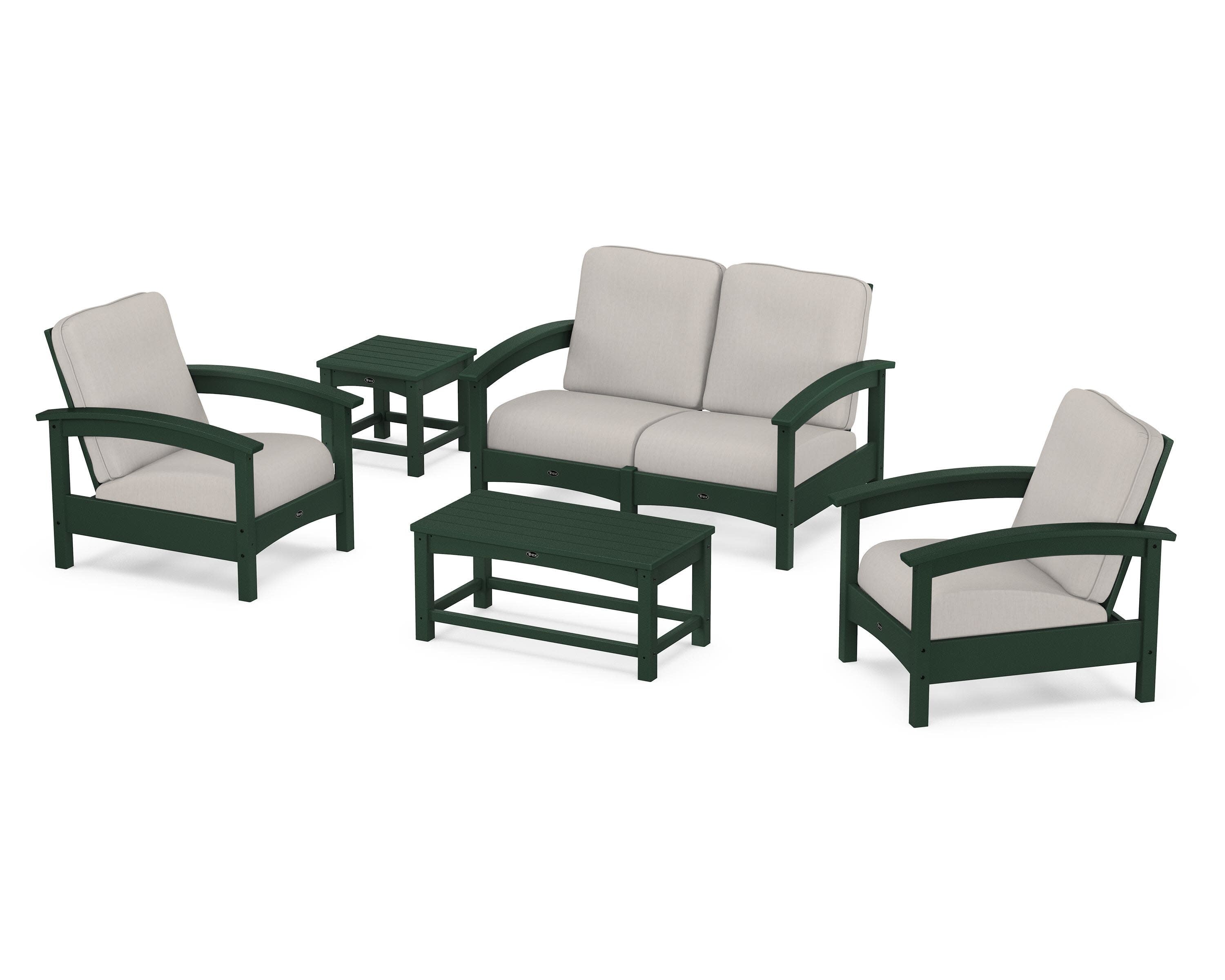 Rockport Club 6-Piece Deep Seating Conversation Set in Rainforest Canopy / Cast Ash