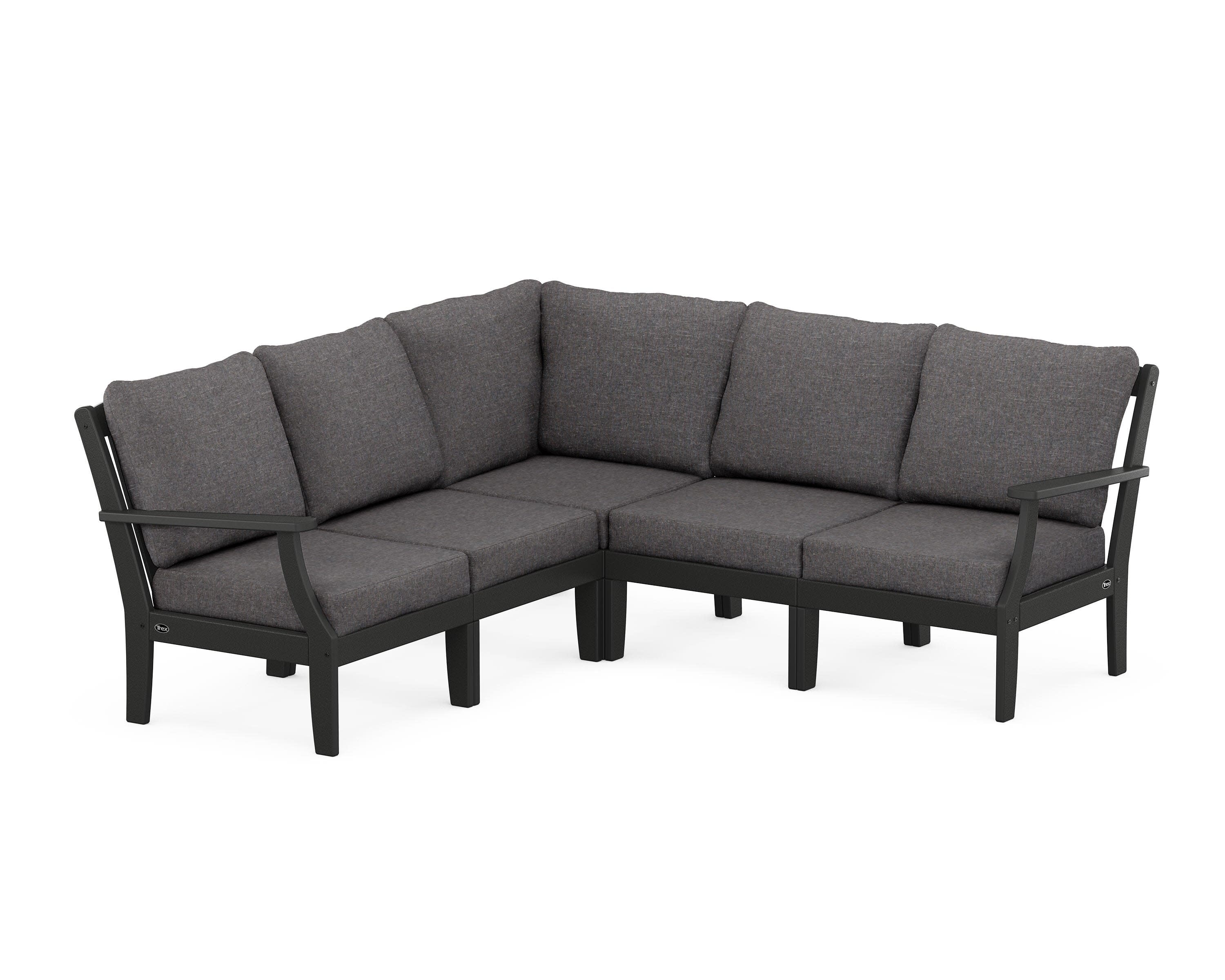 Yacht Club Modular 5-Piece Deep Seating Set in Charcoal Black / Ash Charcoal