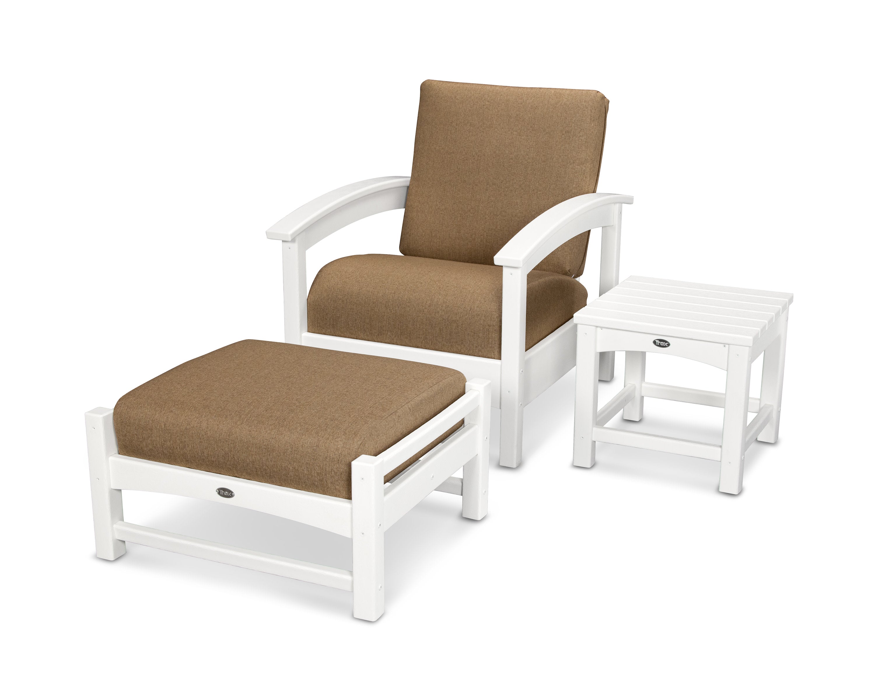 Rockport 3-Piece Deep Seating Set in Classic White / Sesame
