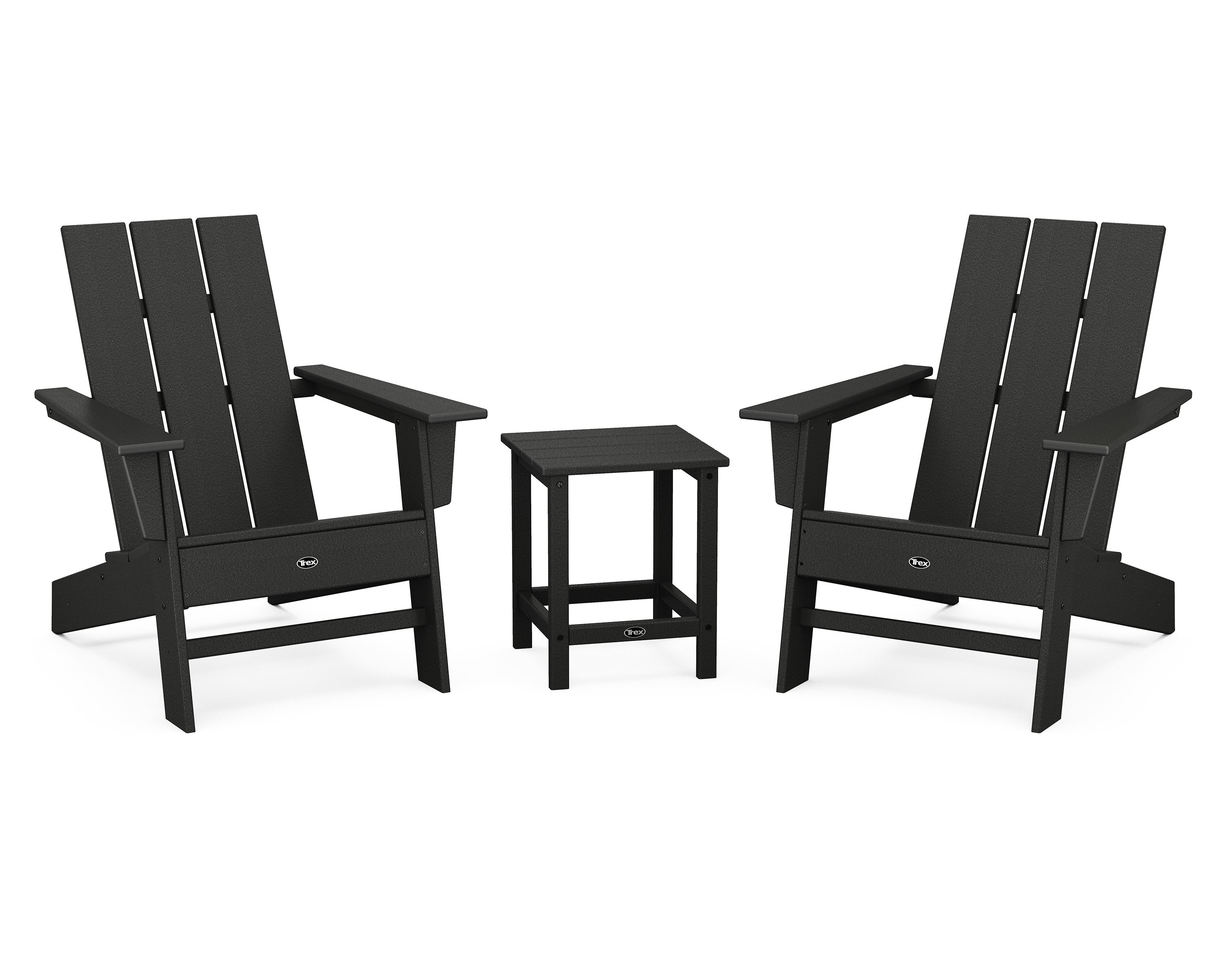 Eastport 3-Piece Modern Adirondack Set in Charcoal Black