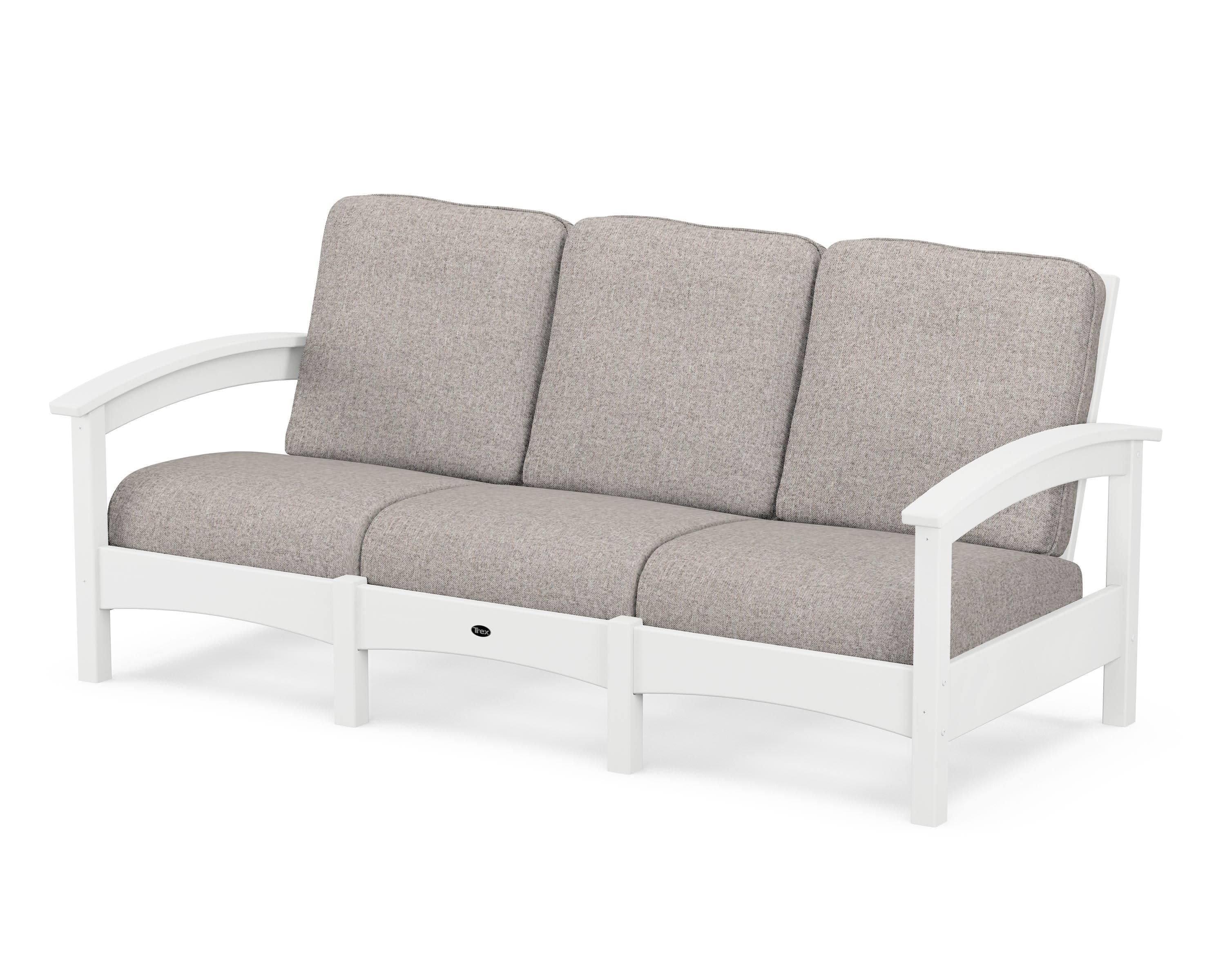 Rockport Club Sofa in Classic White / Weathered Tweed