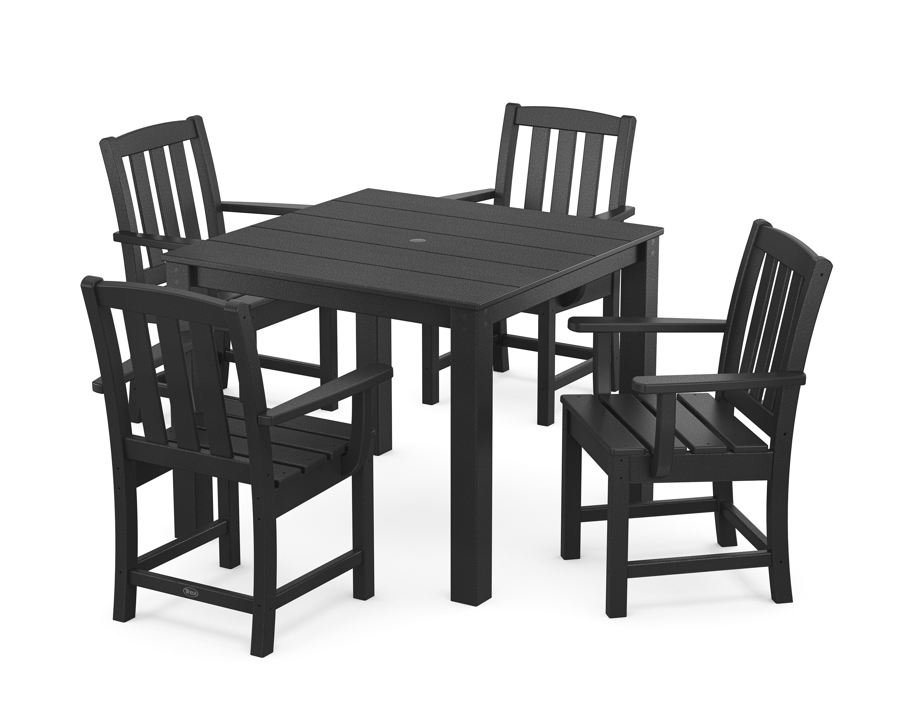 Cape Cod 5-Piece Parsons Dining Set in Charcoal Black