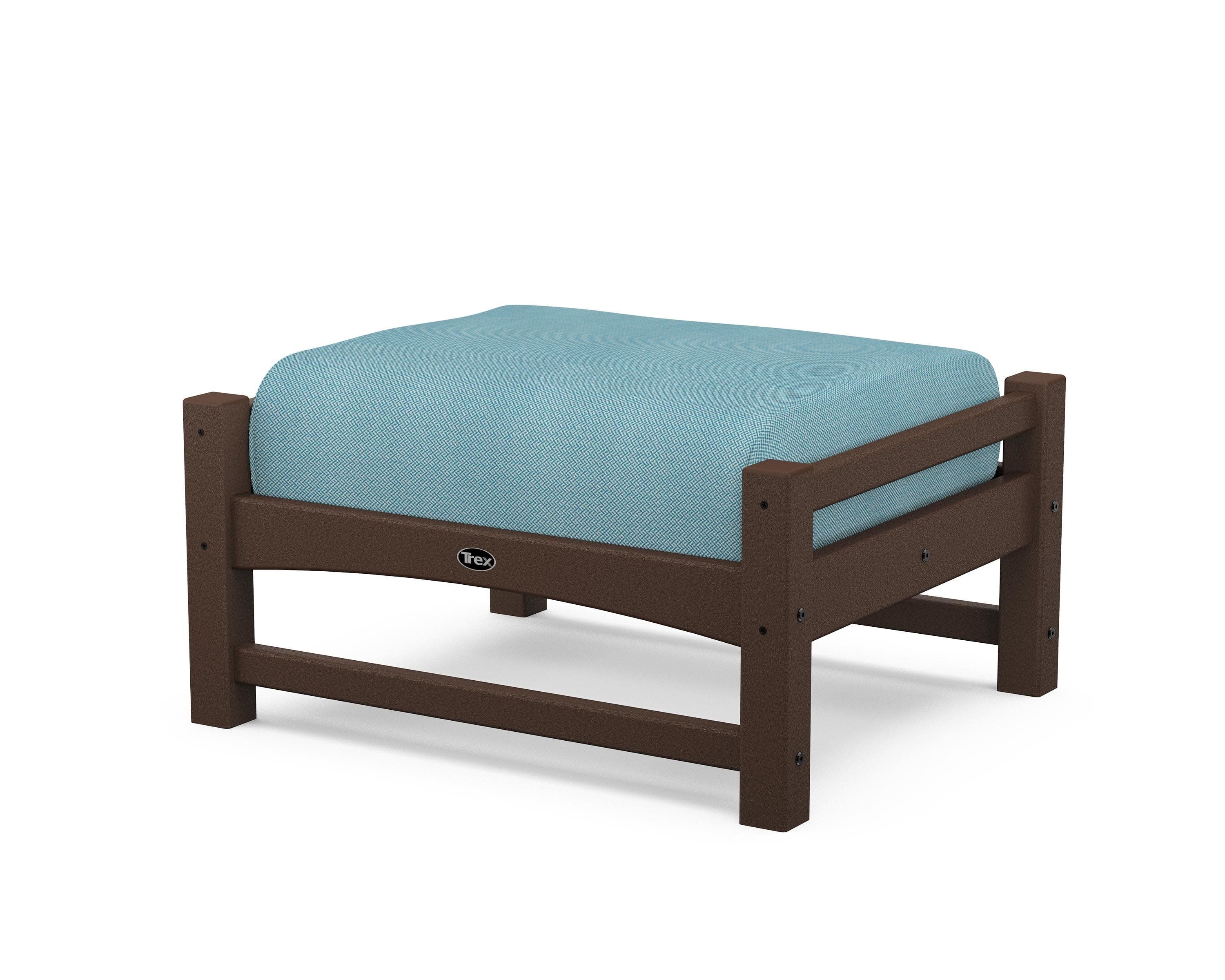 Rockport Club Ottoman in Vintage Lantern / Lattice Sky Blue