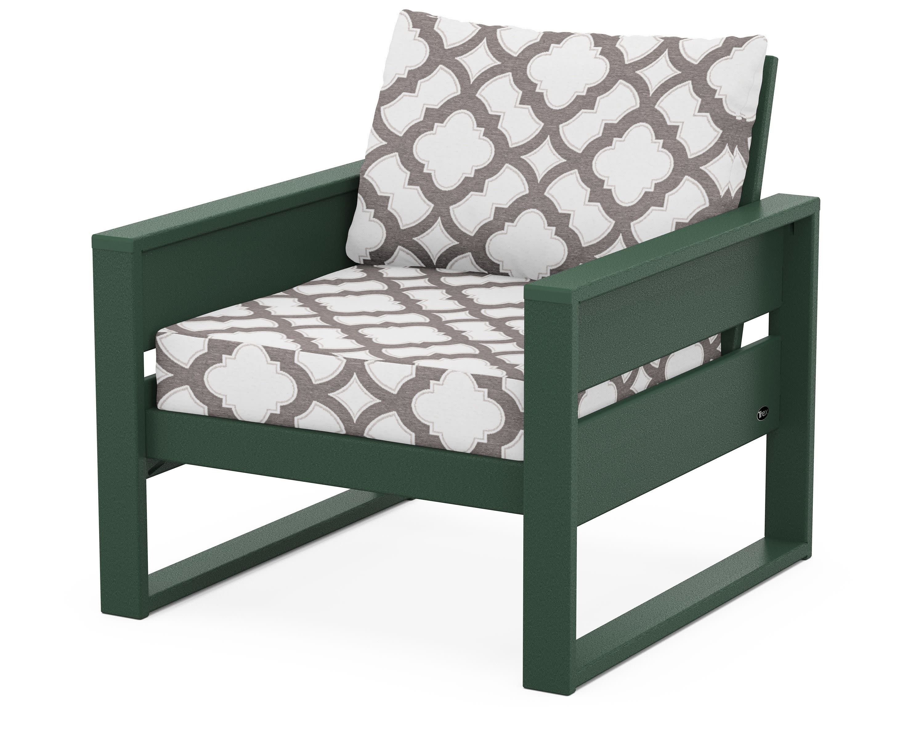 Eastport Club Chair in Rainforest Canopy / Trellis Grey Mist