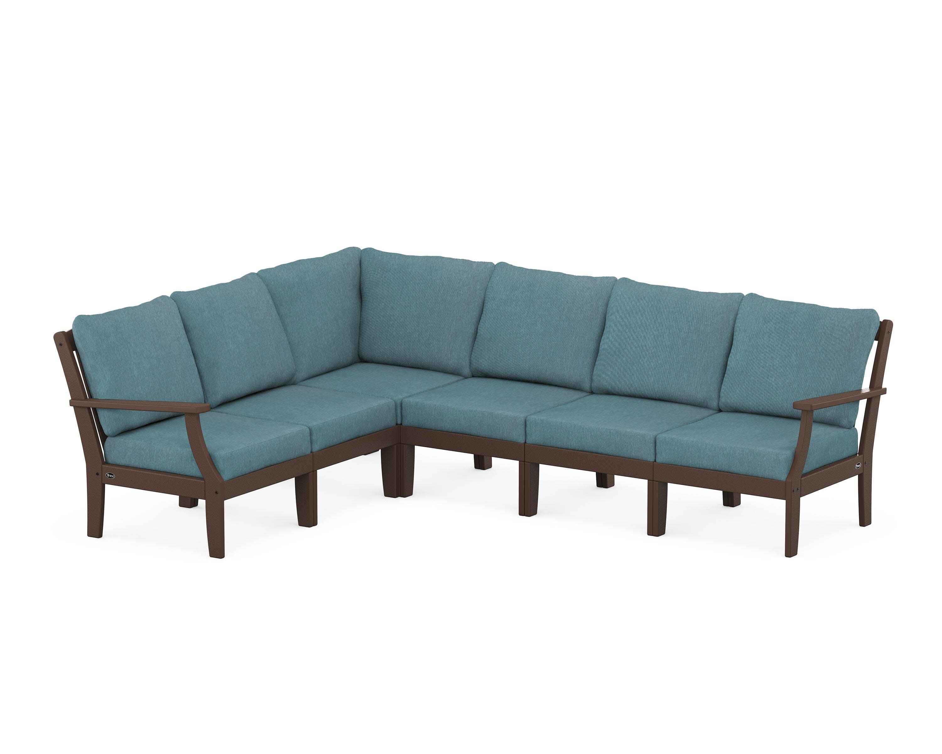 Yacht Club Modular 6-Piece Deep Seating Set in Vintage Lantern / Ocean Teal