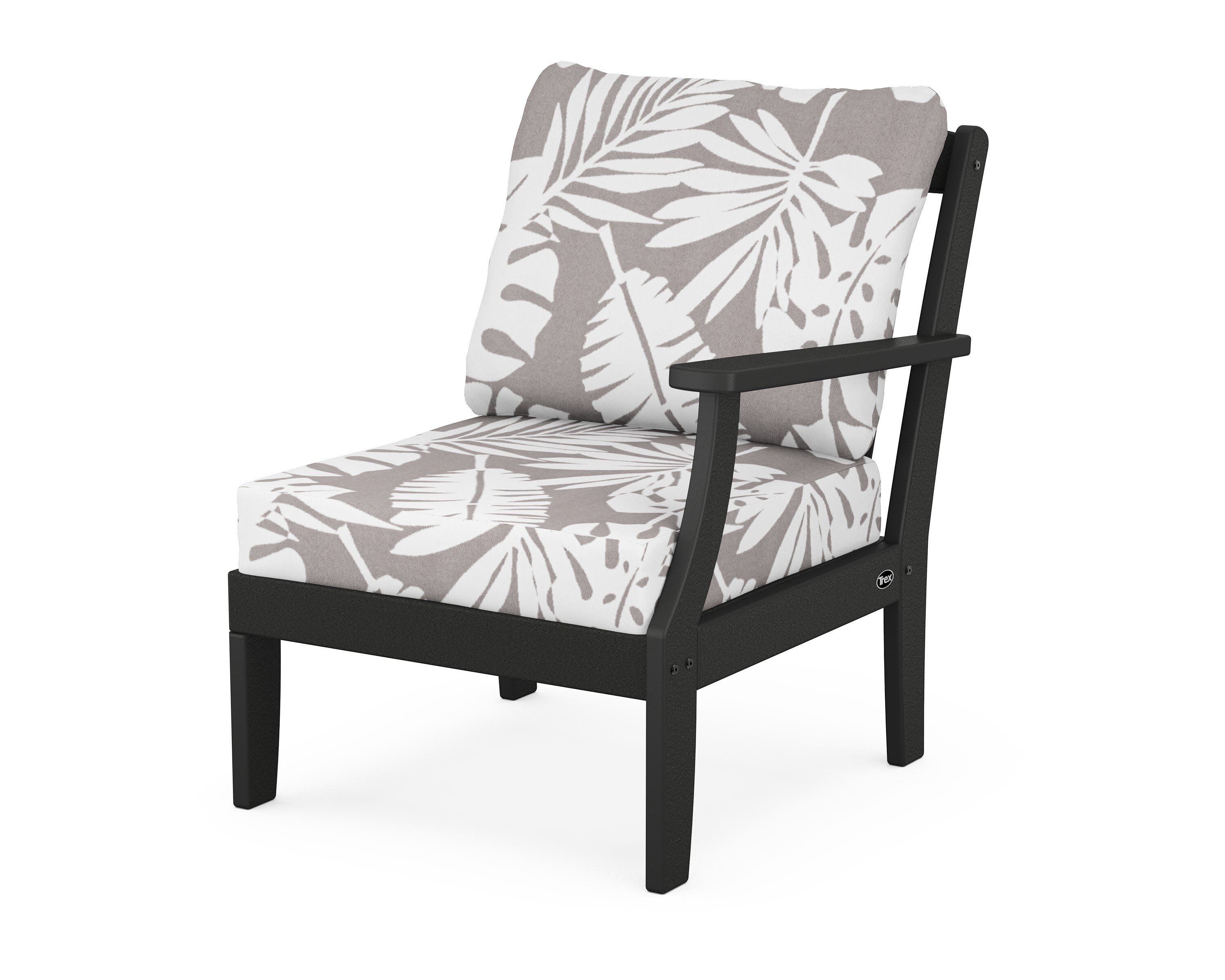 Yacht Club Modular Right Arm Chair in Charcoal Black / Leaf Grey Mist