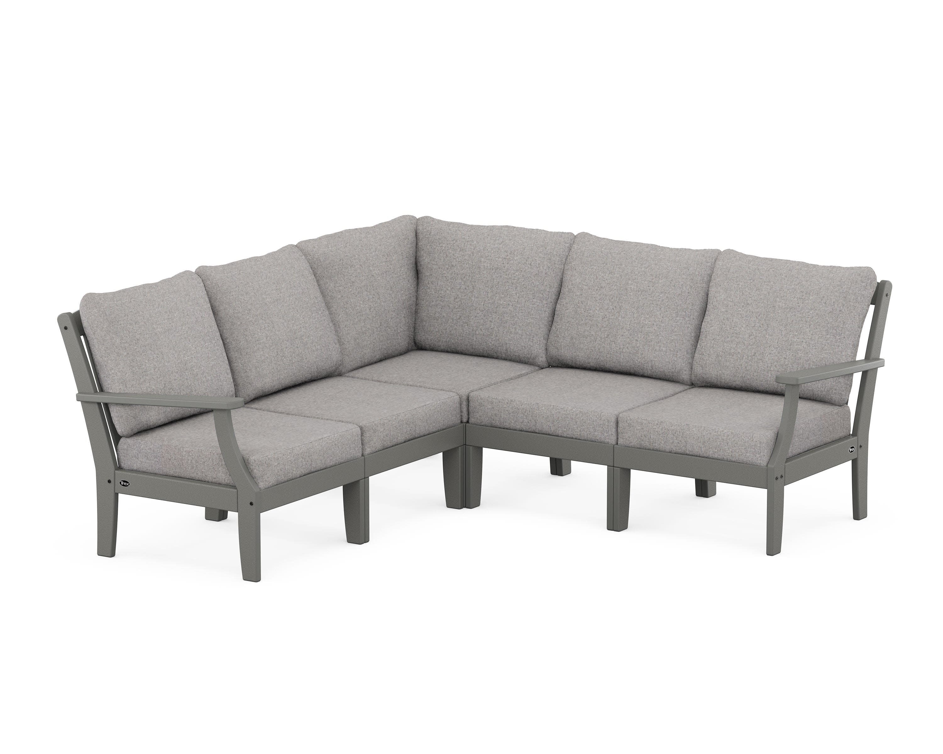 Yacht Club Modular 5-Piece Deep Seating Set in Stepping Stone / Grey Mist