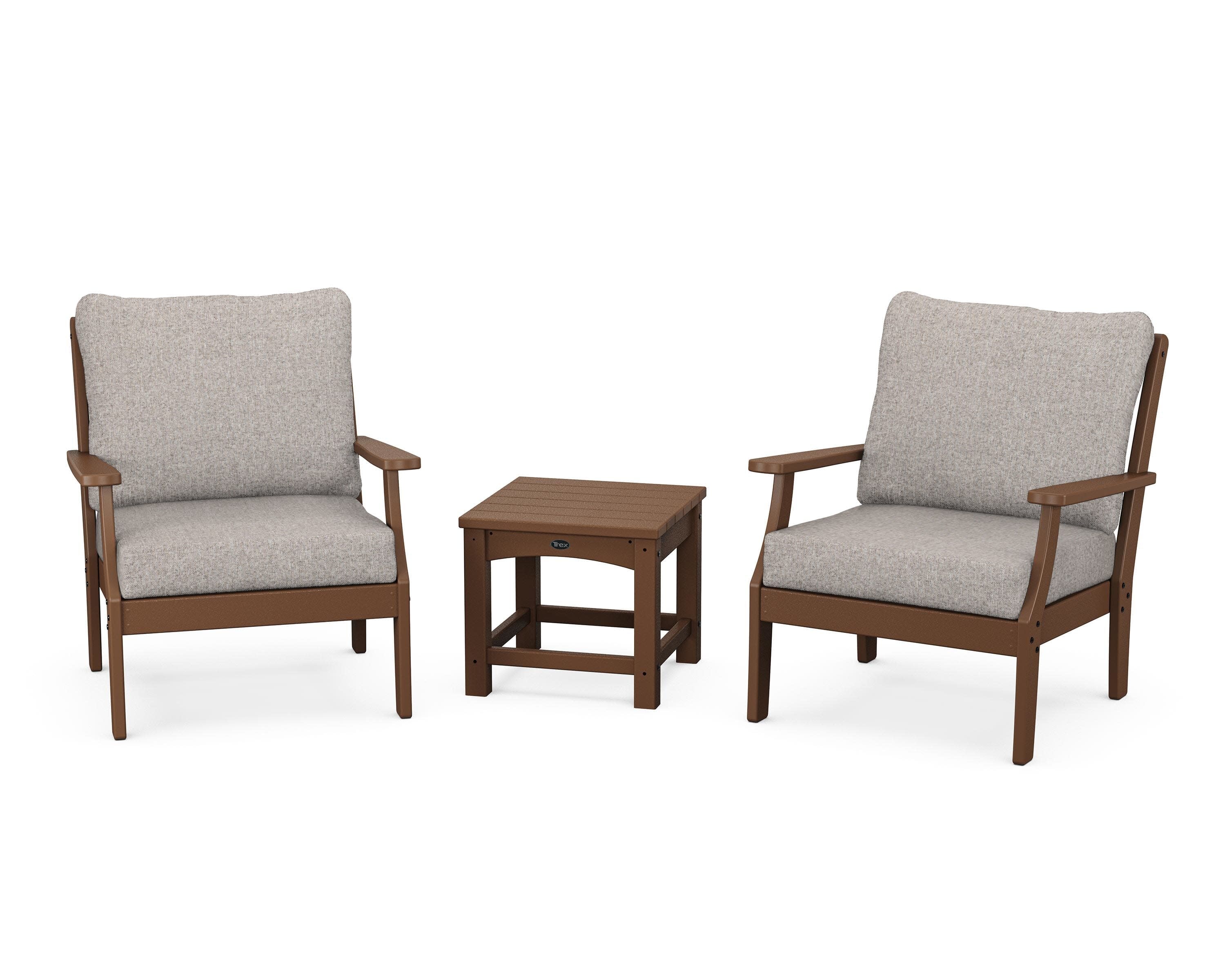 Yacht Club 3-Piece Deep Seating Set in Tree House / Weathered Tweed