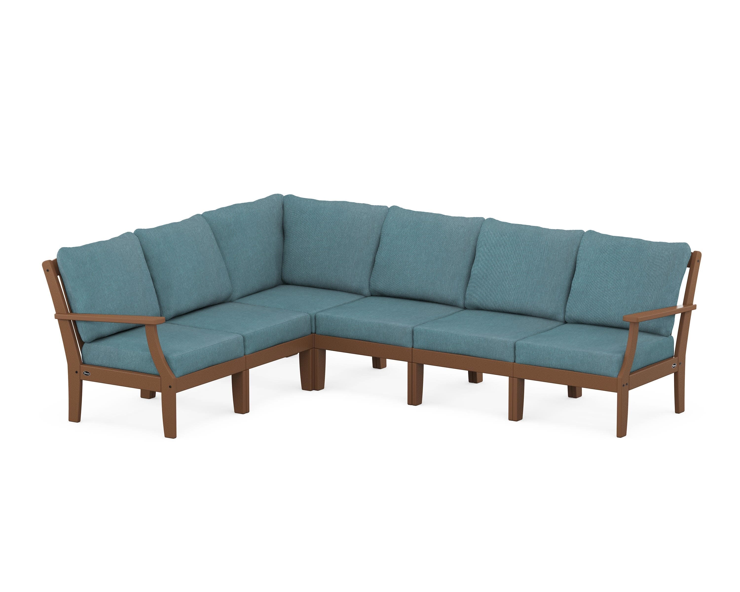 Yacht Club Modular 6-Piece Deep Seating Set in Tree House / Ocean Teal