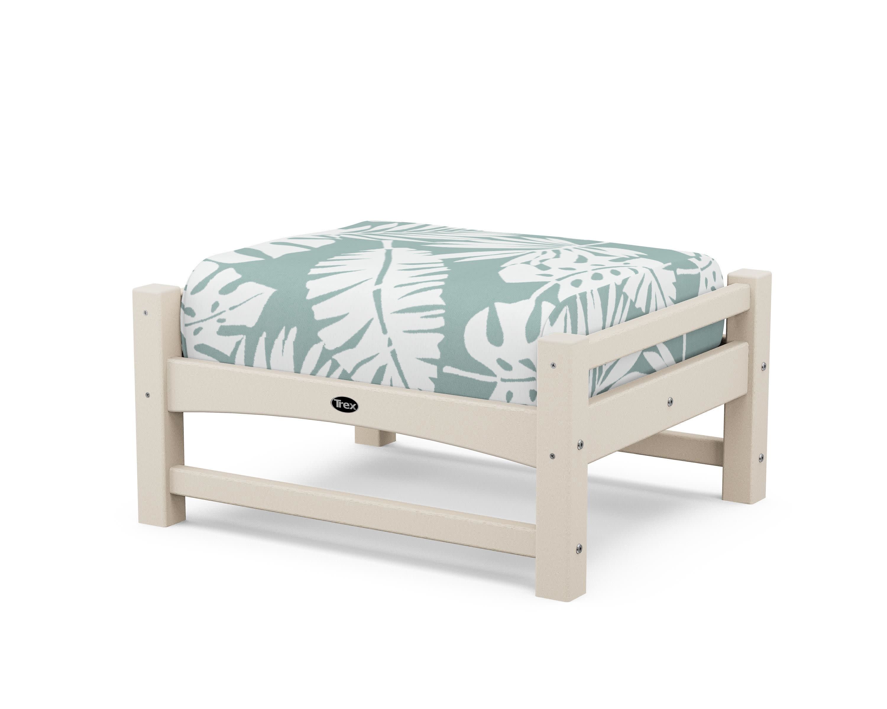 Rockport Club Ottoman in Sand Castle / Leaf Glacier Spa