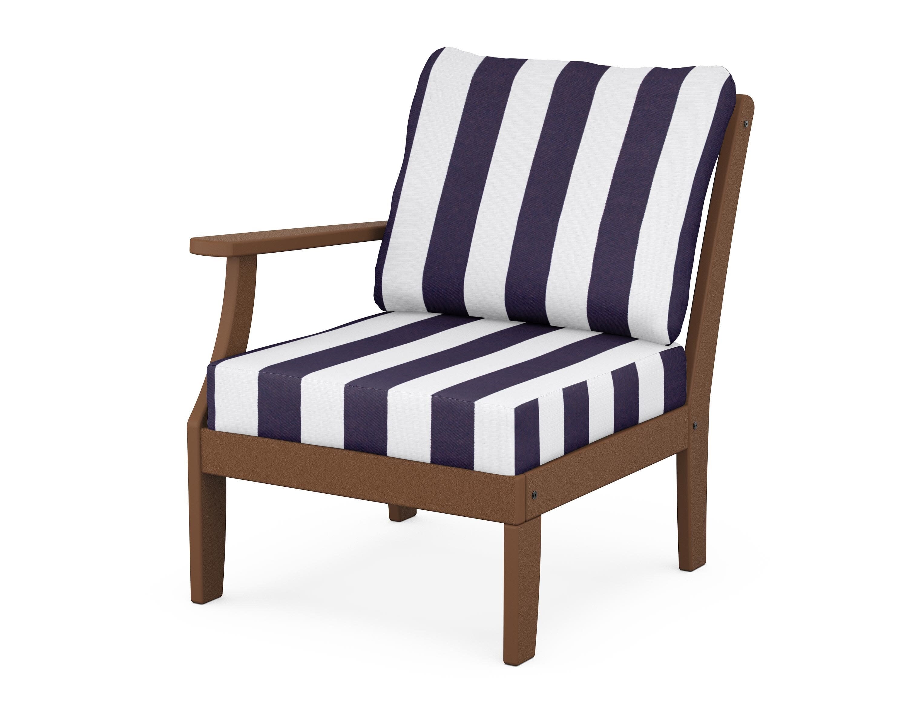 Yacht Club Modular Left Arm Chair in Tree House / Cabana Stripe Navy