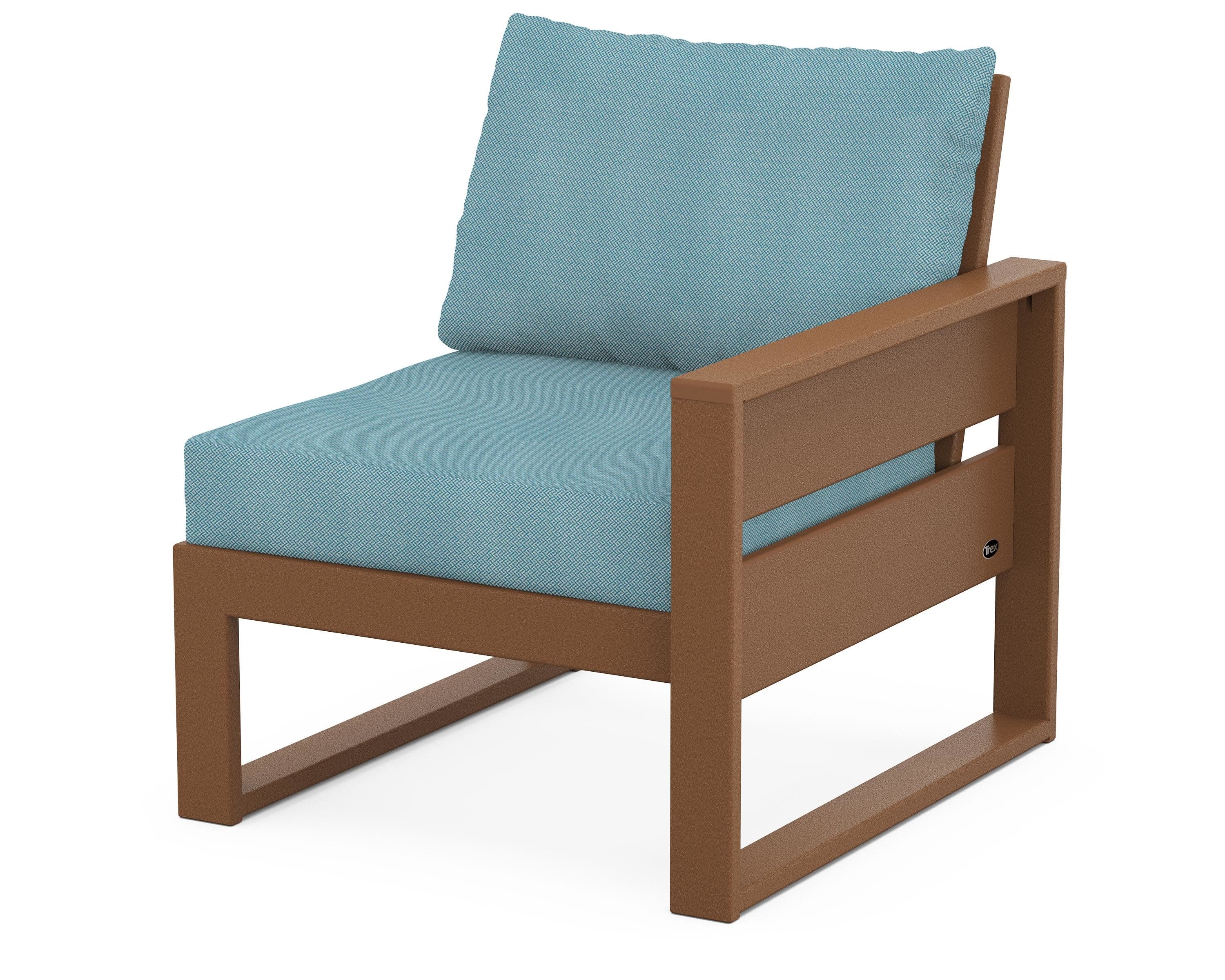 Eastport Modular Right Arm Chair in Tree House / Lattice Sky Blue