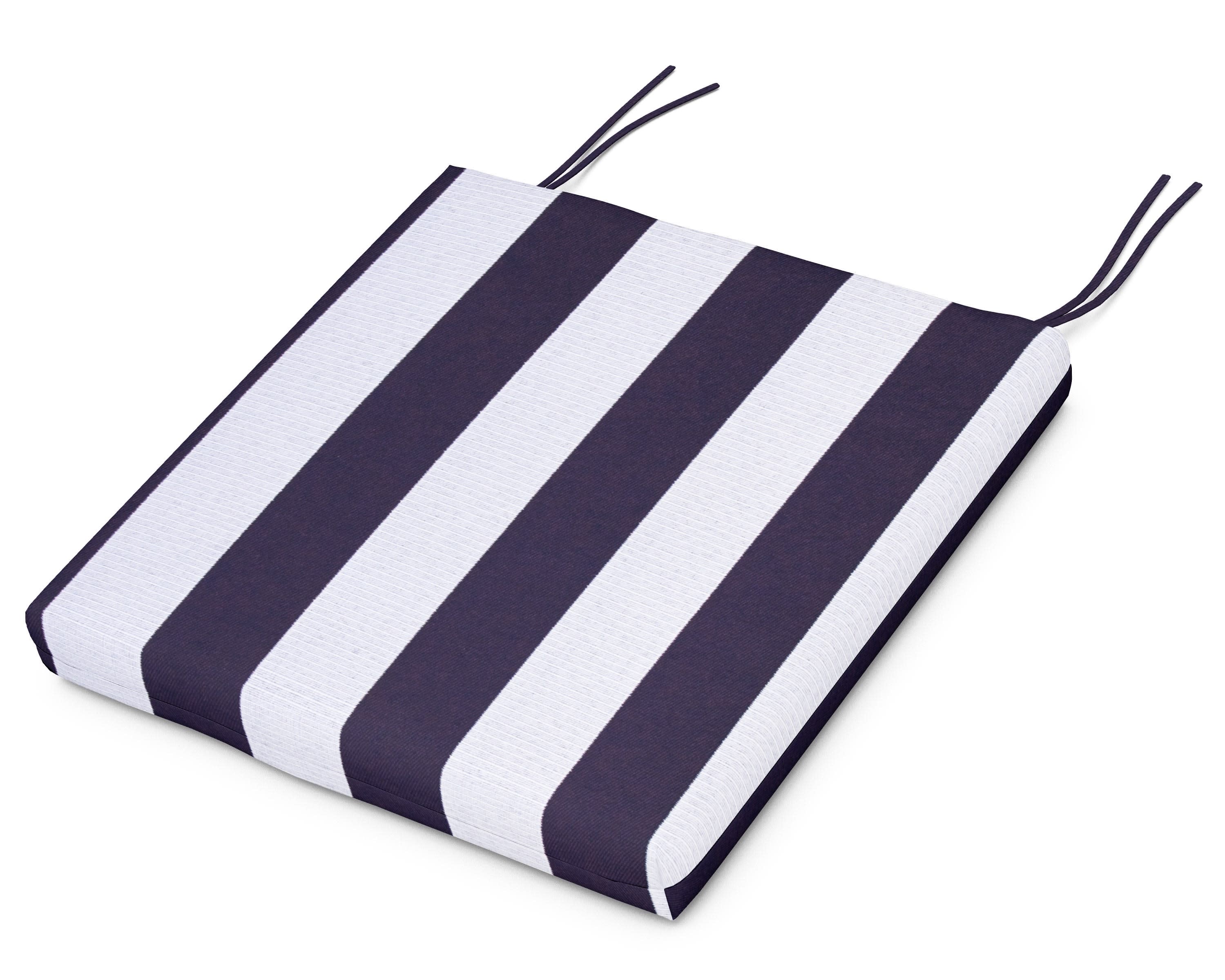 Seat Cushion - 18.5"D x 21"W x 2.5"H in Cabana Stripe Navy
