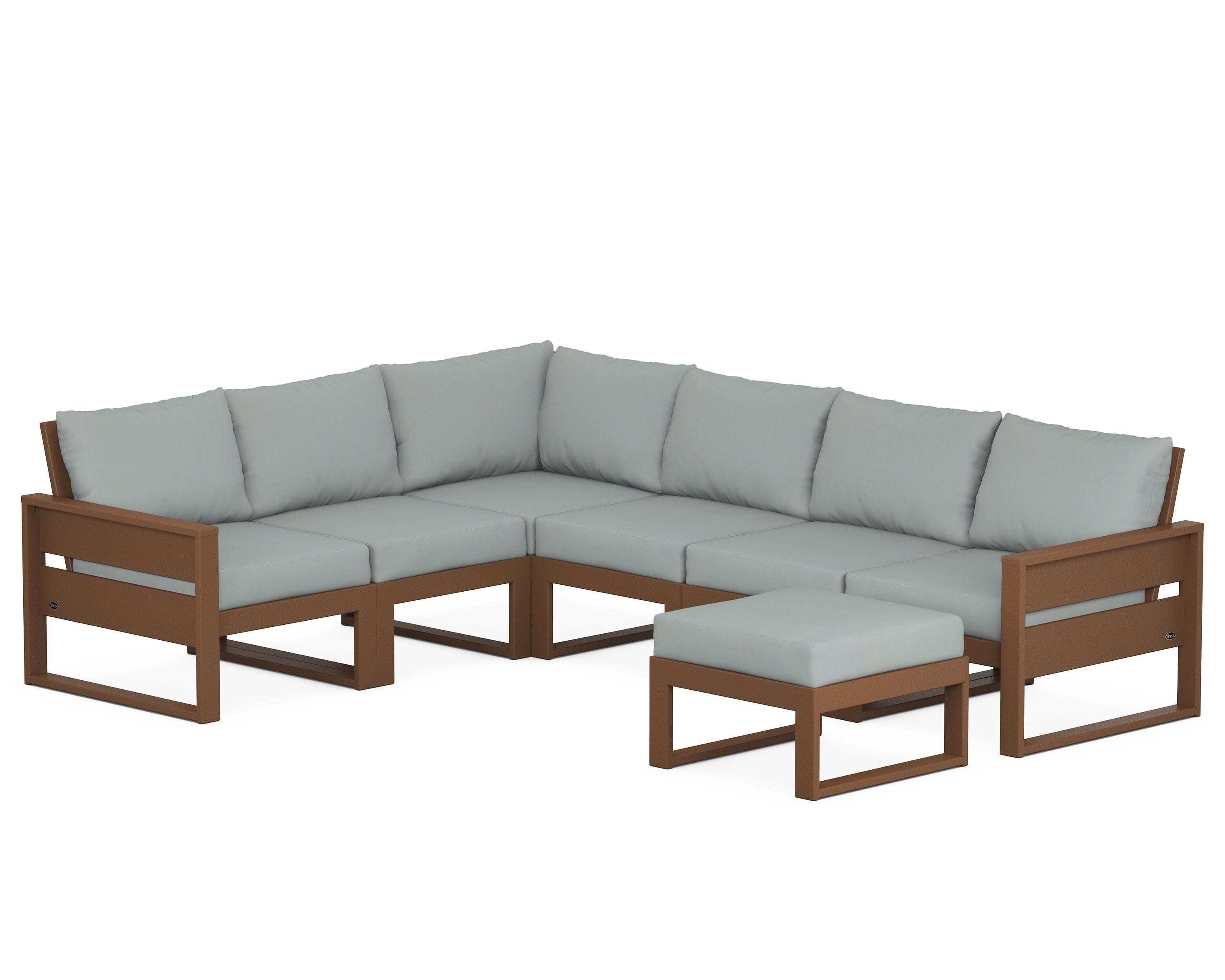 Eastport 6-Piece Sectional with Ottoman in Tree House / Spa