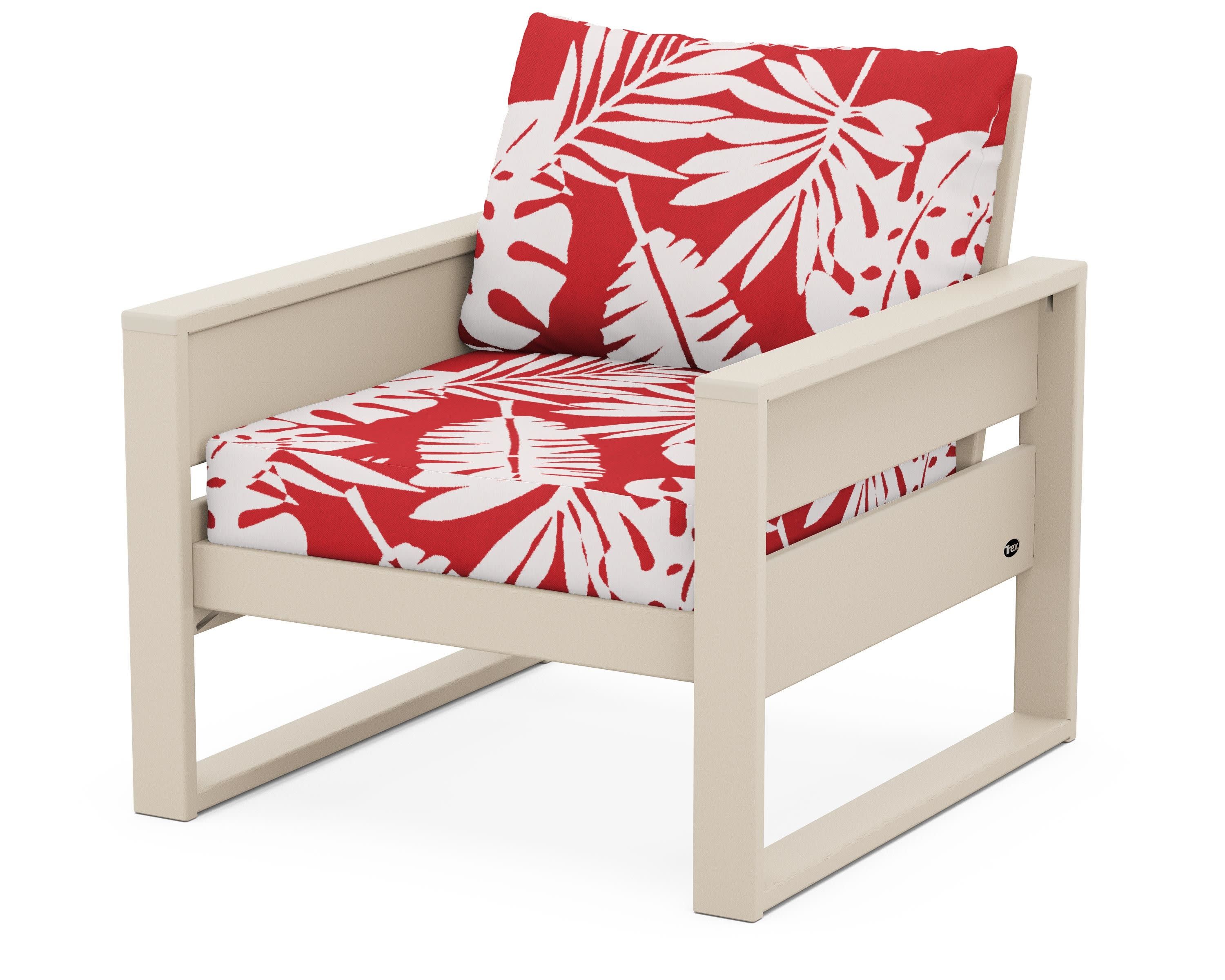 Eastport Club Chair in Sand Castle / Leaf Crimson