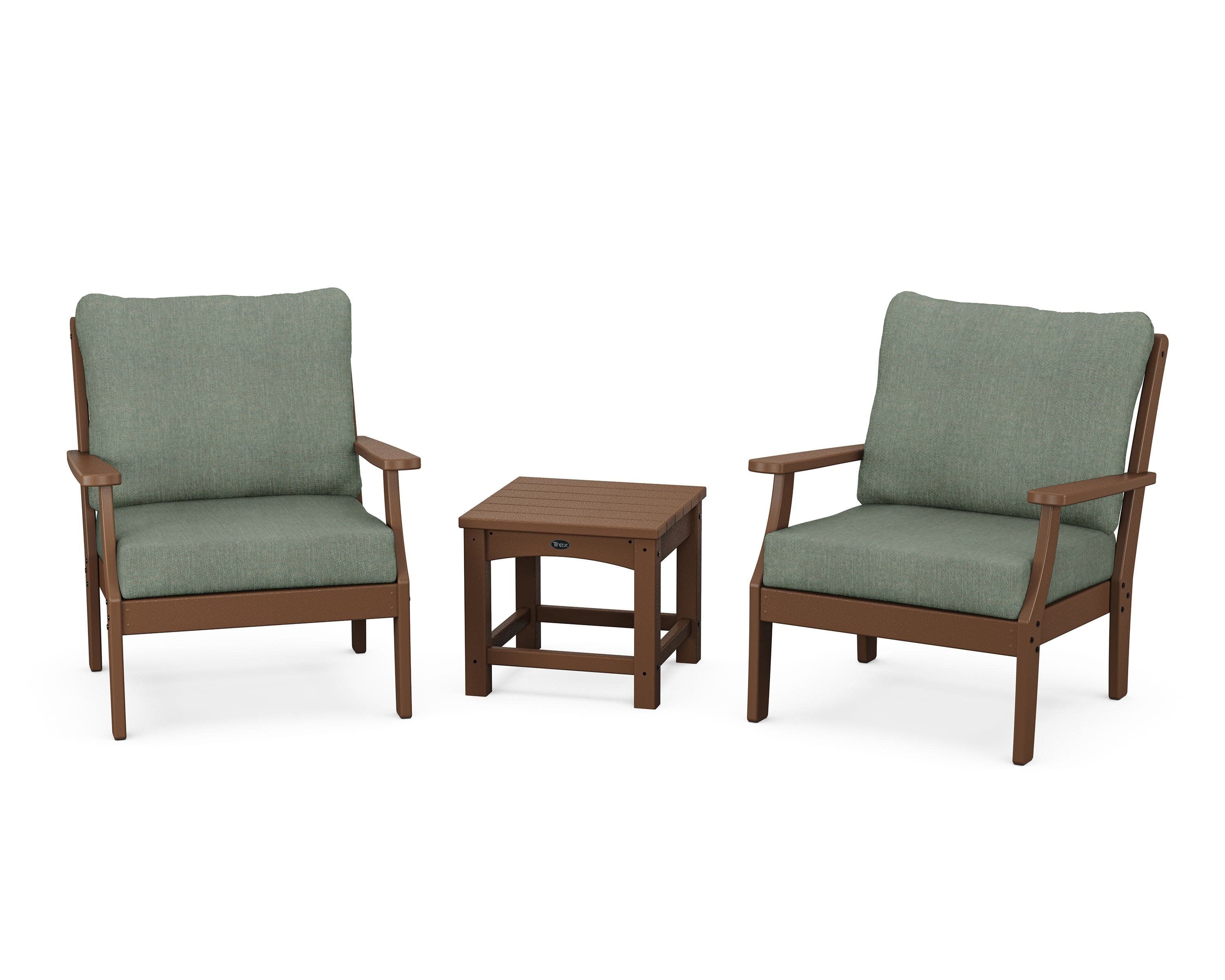 Yacht Club 3-Piece Deep Seating Set in Tree House / Cast Sage